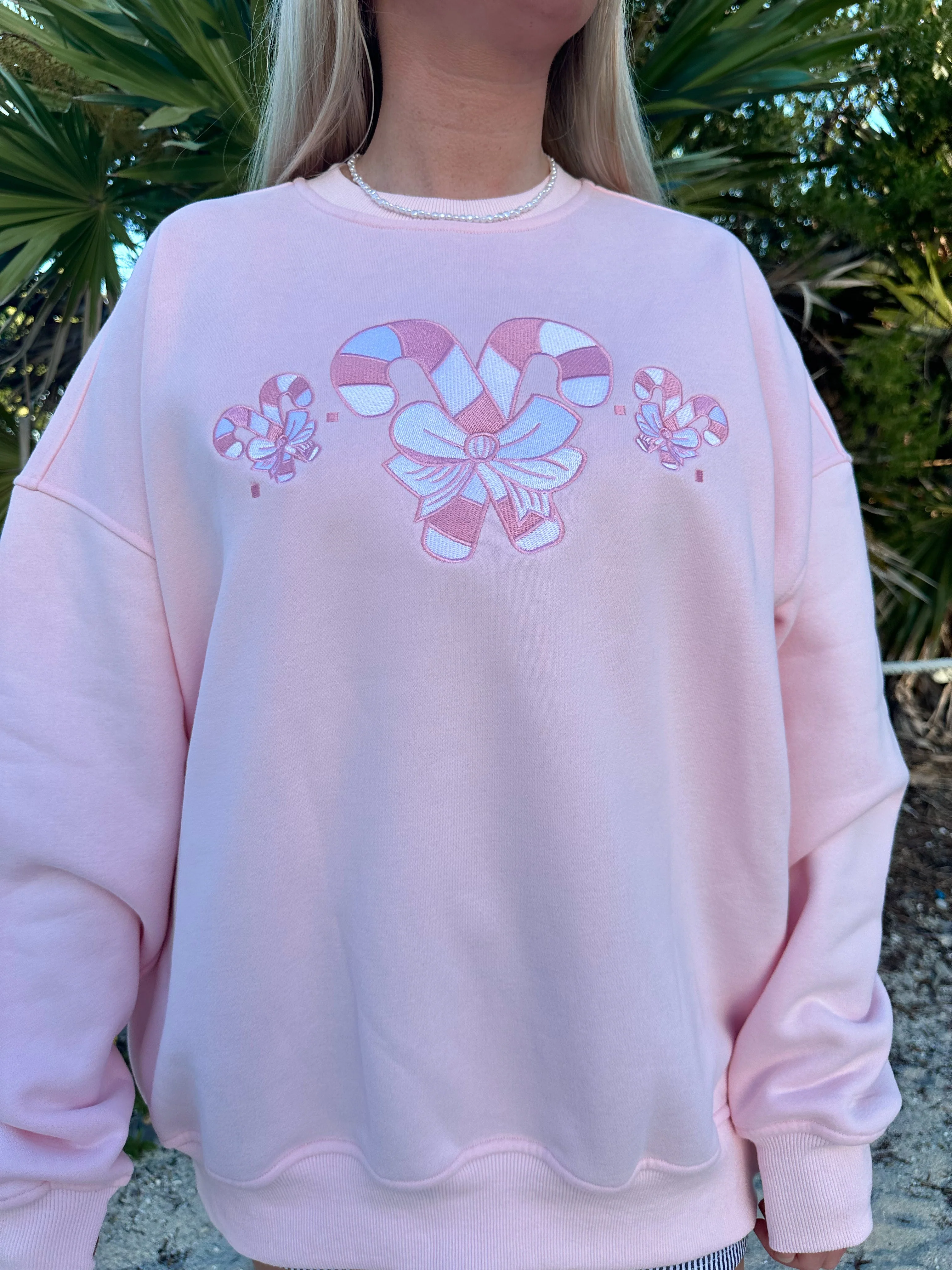 Light Pink Candy Cane Wonderland Sweatshirt - Image 9