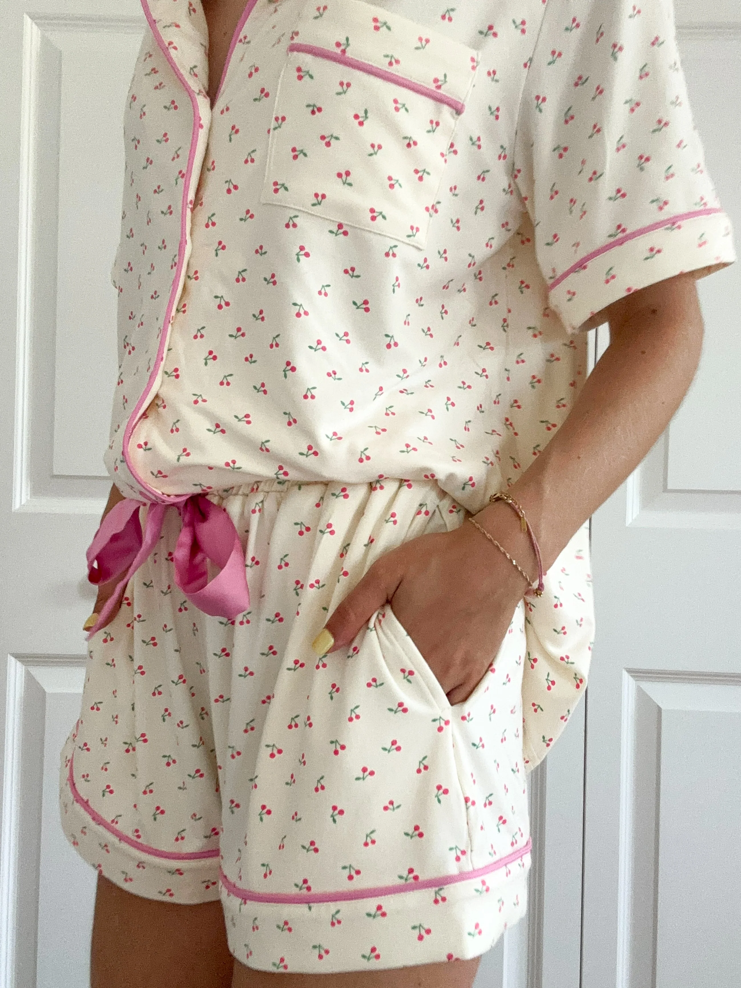 Cherries All Over Pajama Shorts - Image 3