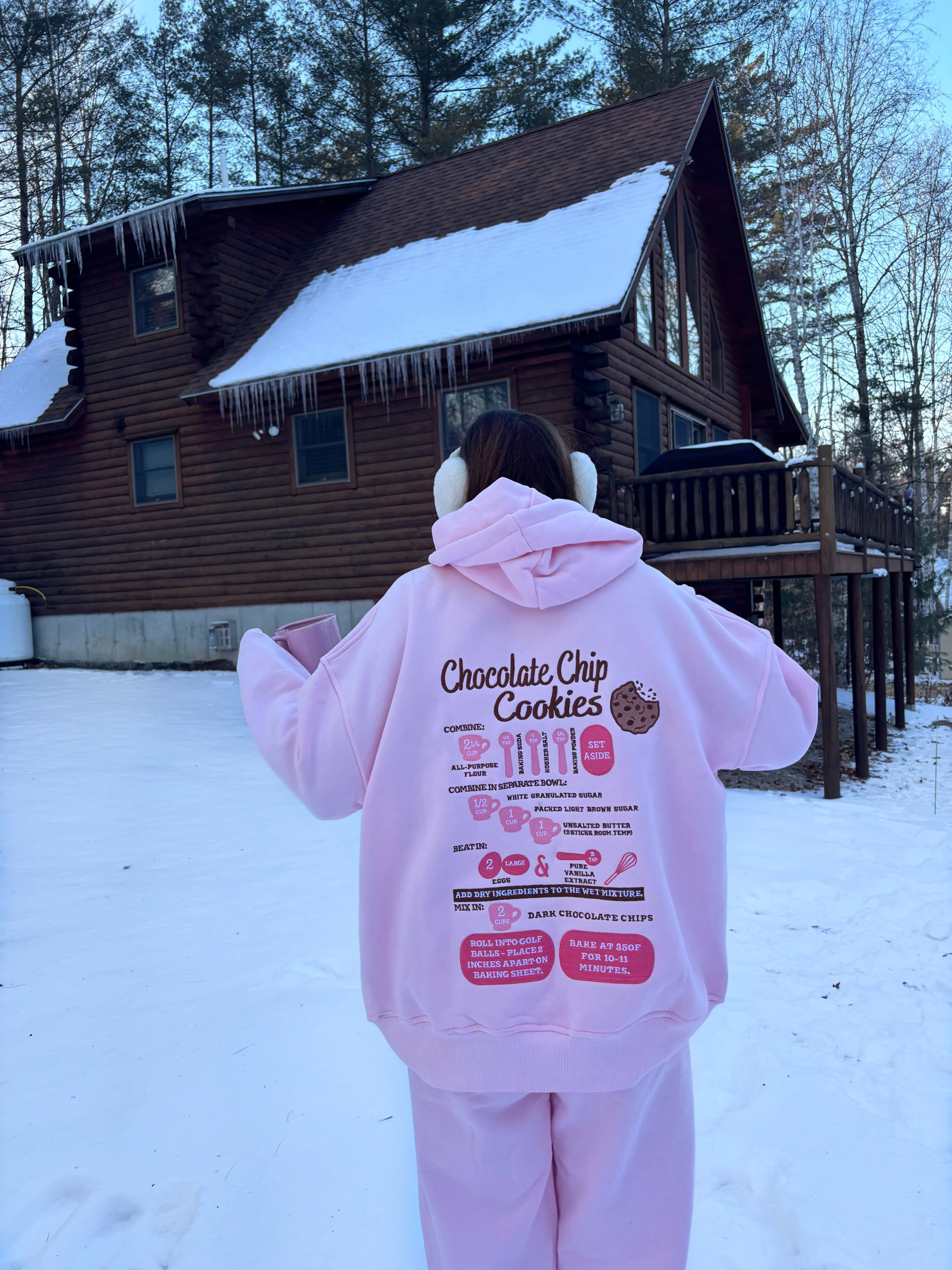Light Pink Chocolate Chip Cookie Recipe Embroider Hoodie - Image 10