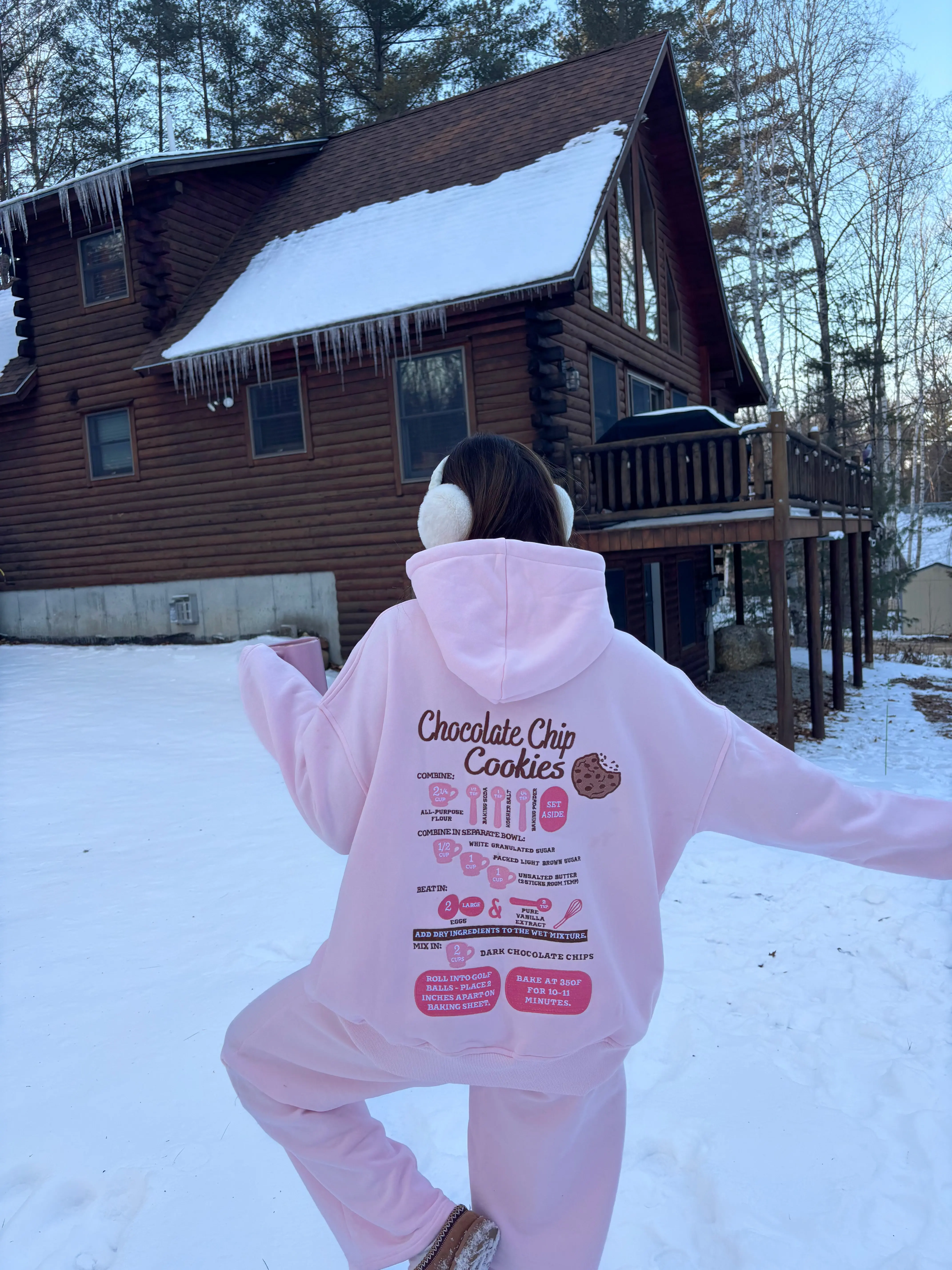 Light Pink Chocolate Chip Cookie Recipe Embroider Hoodie - Image 11