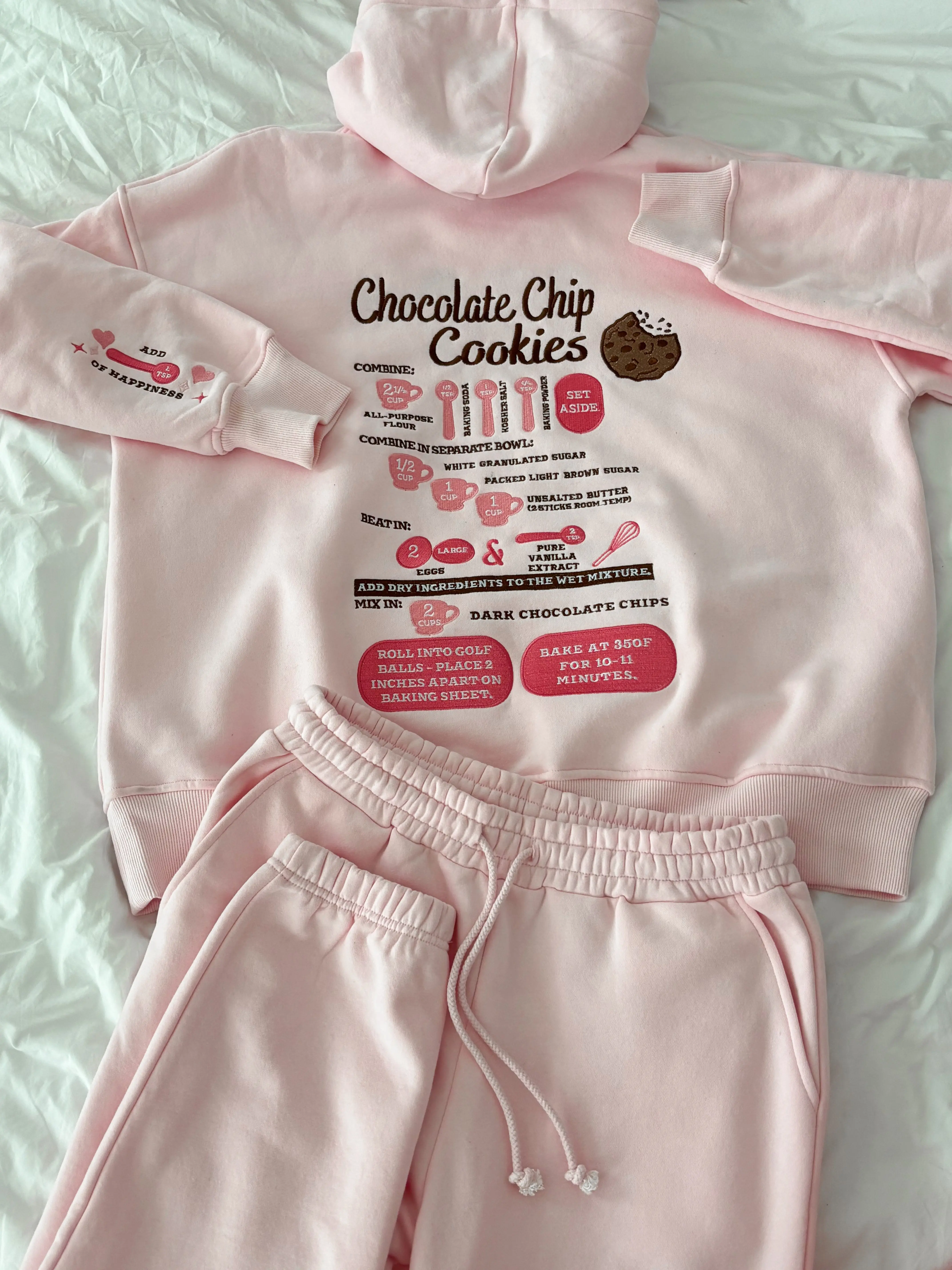 Light Pink Chocolate Chip Cookie Recipe Embroider Hoodie - Image 7