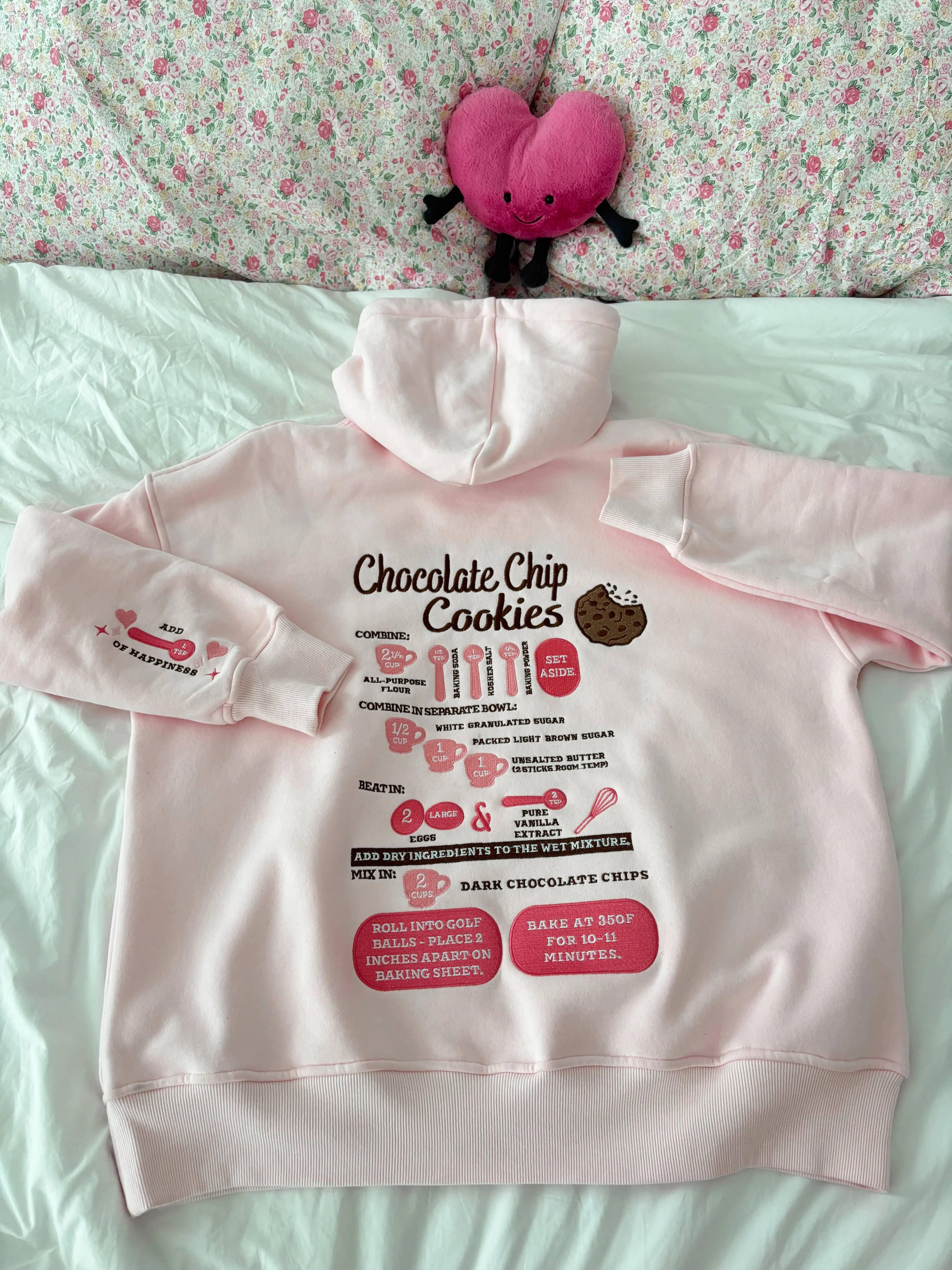 Light Pink Chocolate Chip Cookie Recipe Embroider Hoodie - Image 9