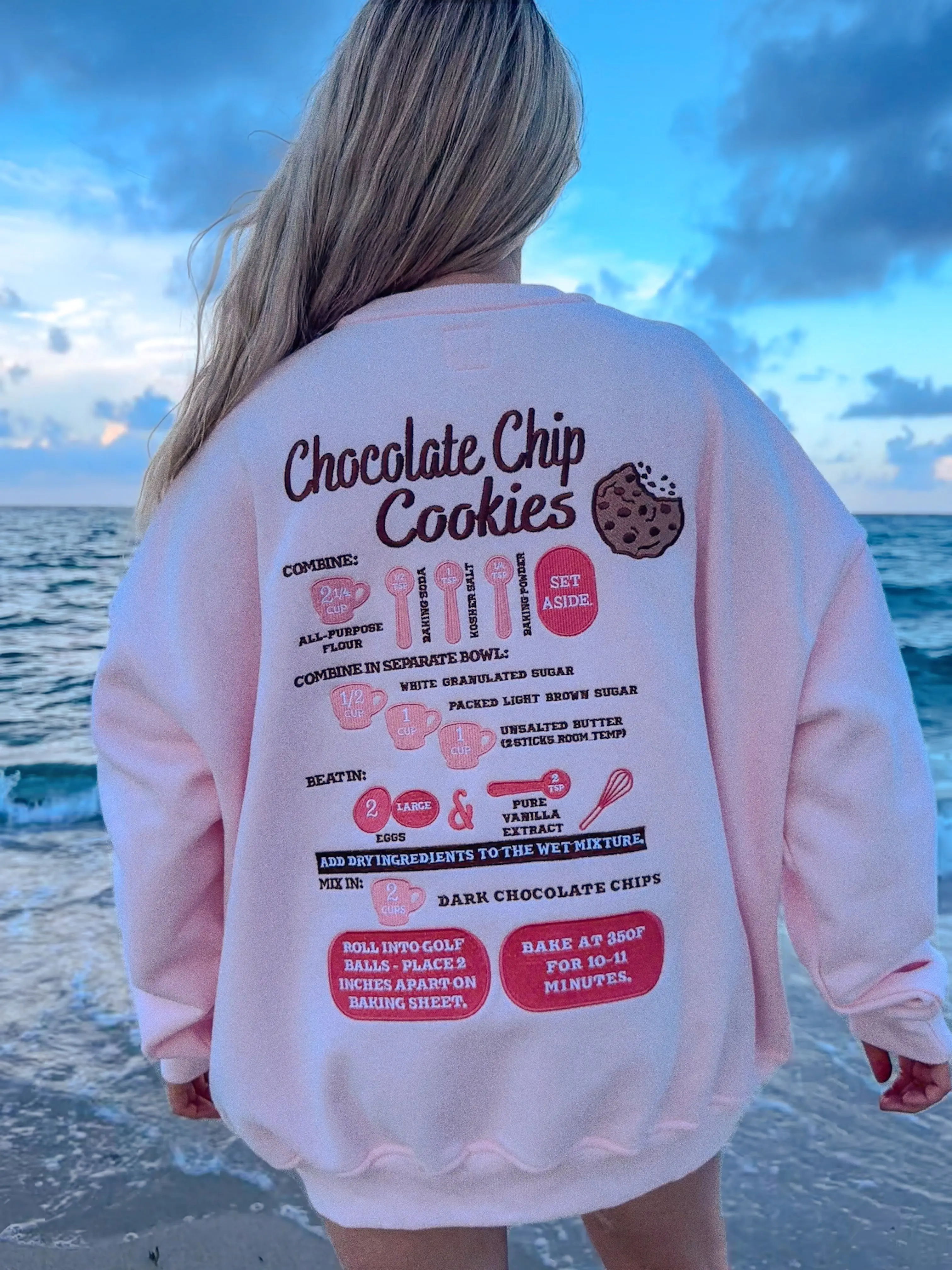 Chocolate Chip Cookie Recipe Embroider Sweatshirt - Image 2