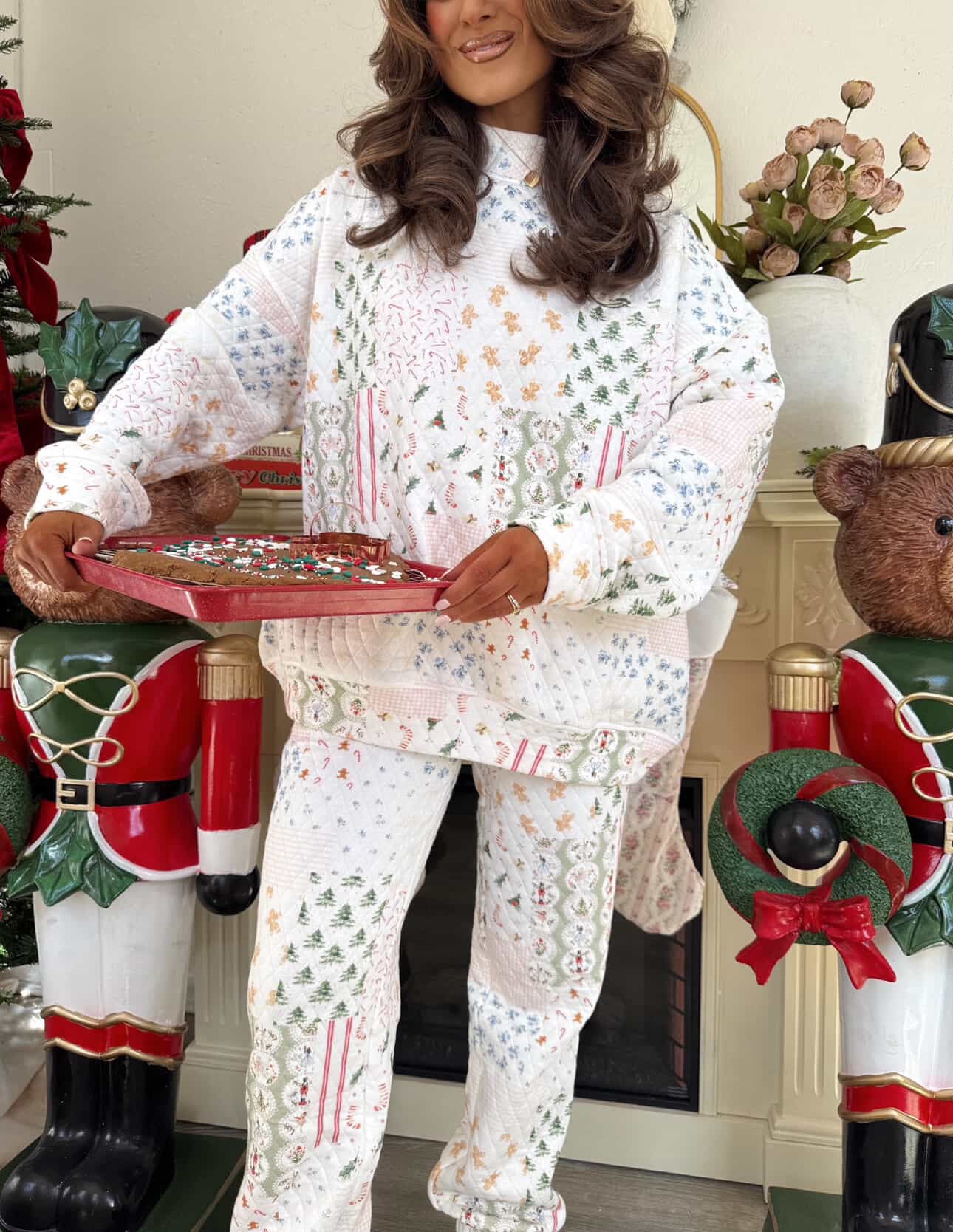 Christmas Holiday Quilted Mockneck Sweatshirt - Image 6