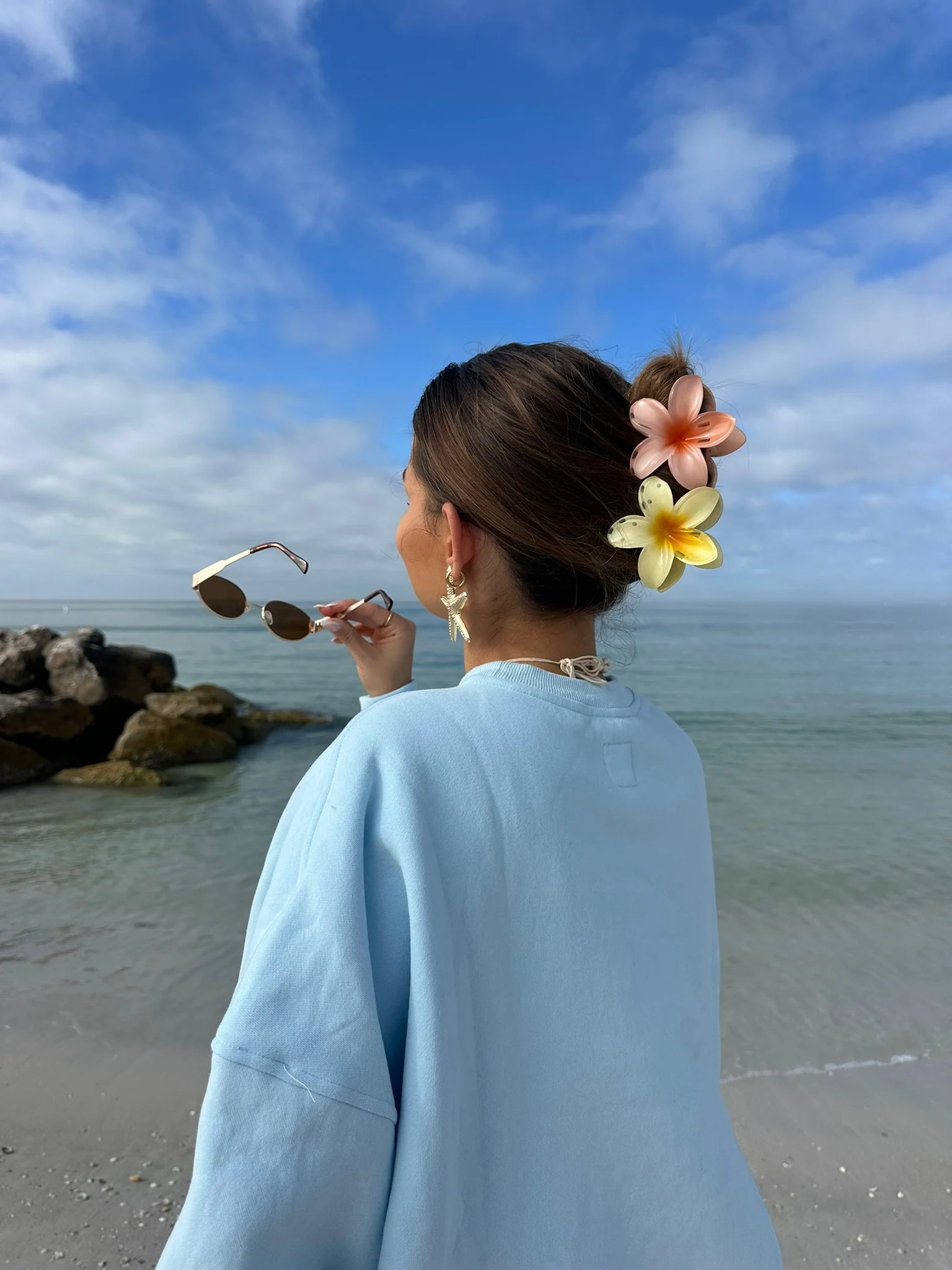 Icy Blue Basic Blank Sweatshirt - Image 5