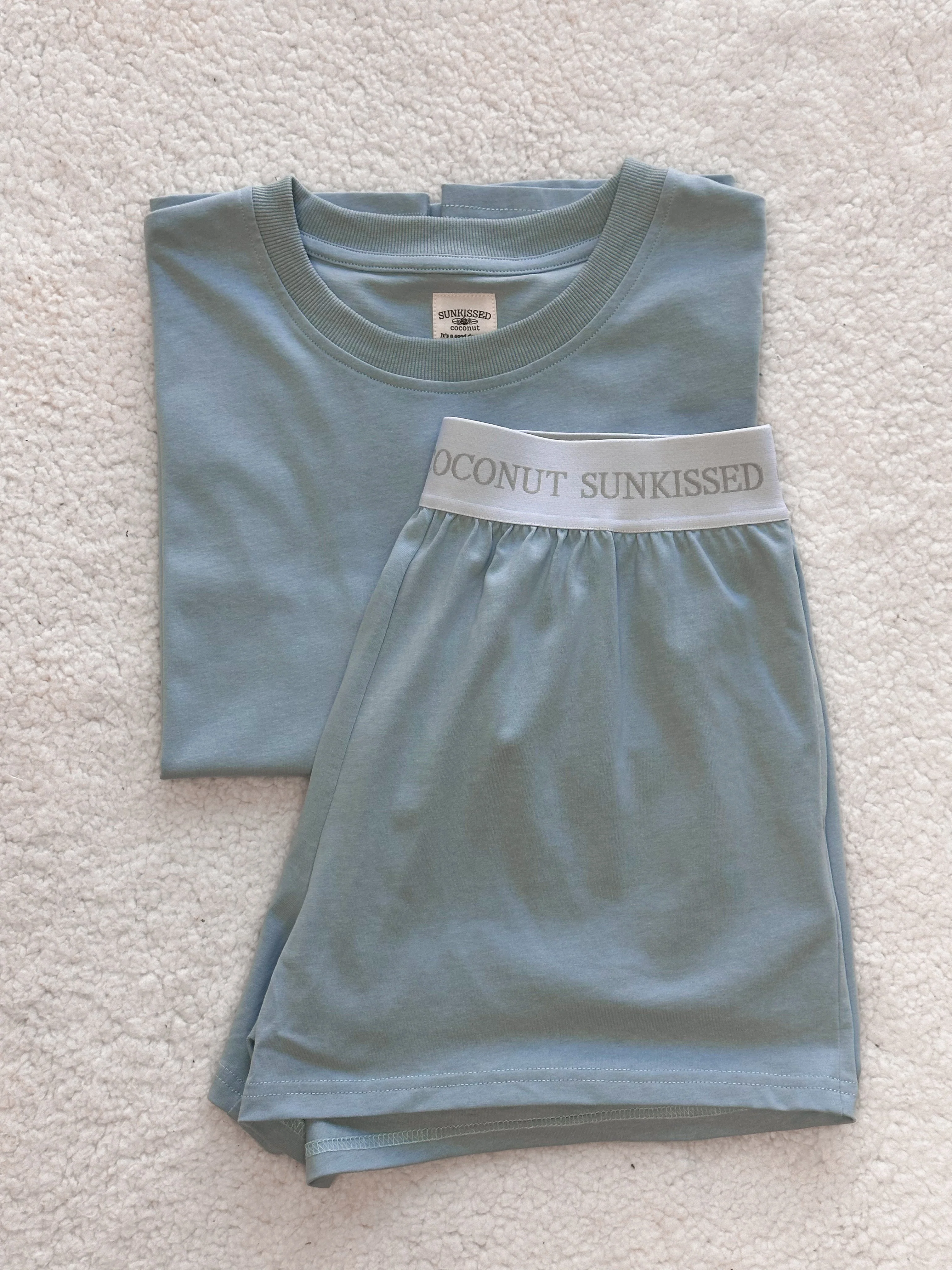 Coastal Blue Basic Blank Slightly Cropped Tee - Image 4