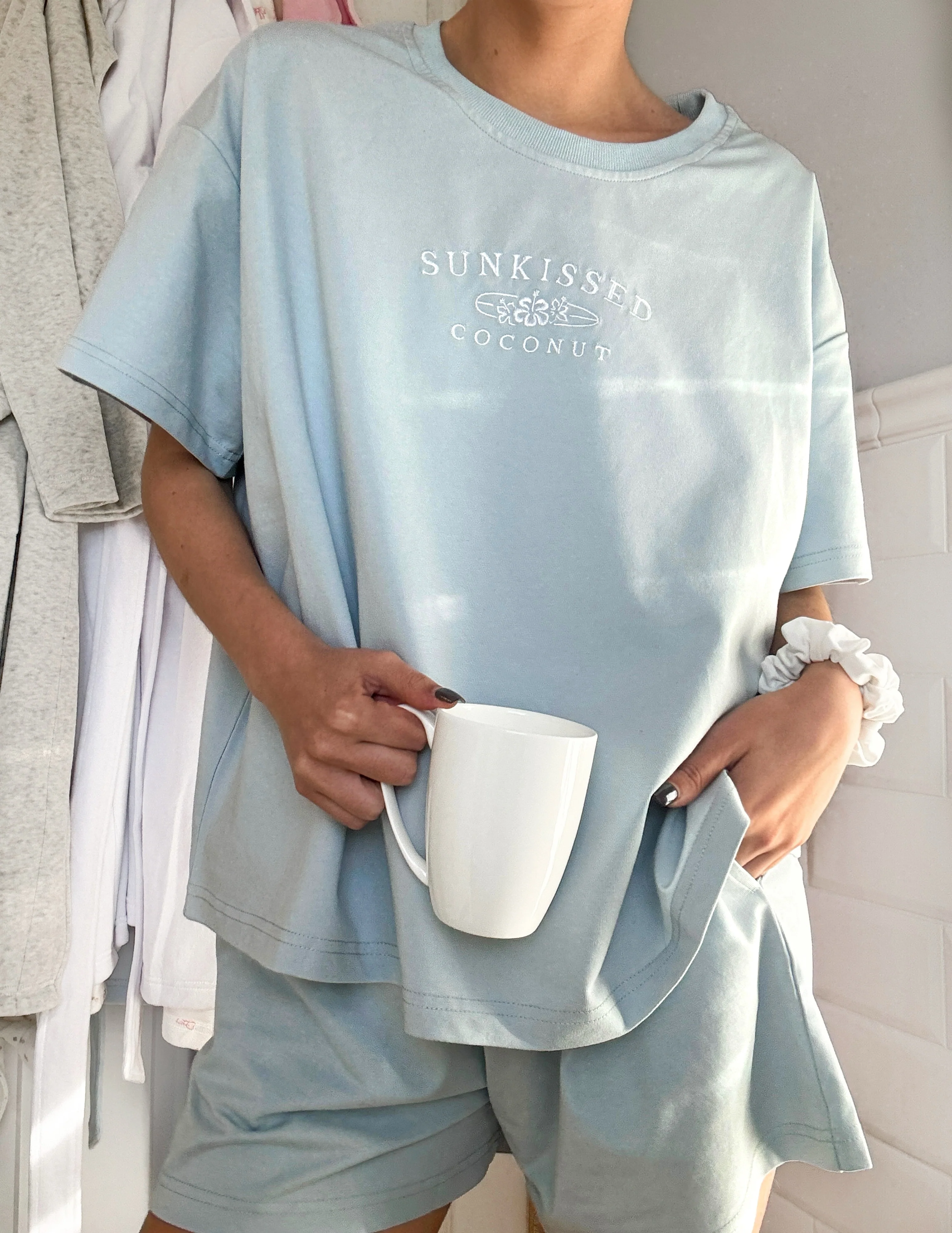 Coastal Blue Basic Watercolor Shorts - Image 2