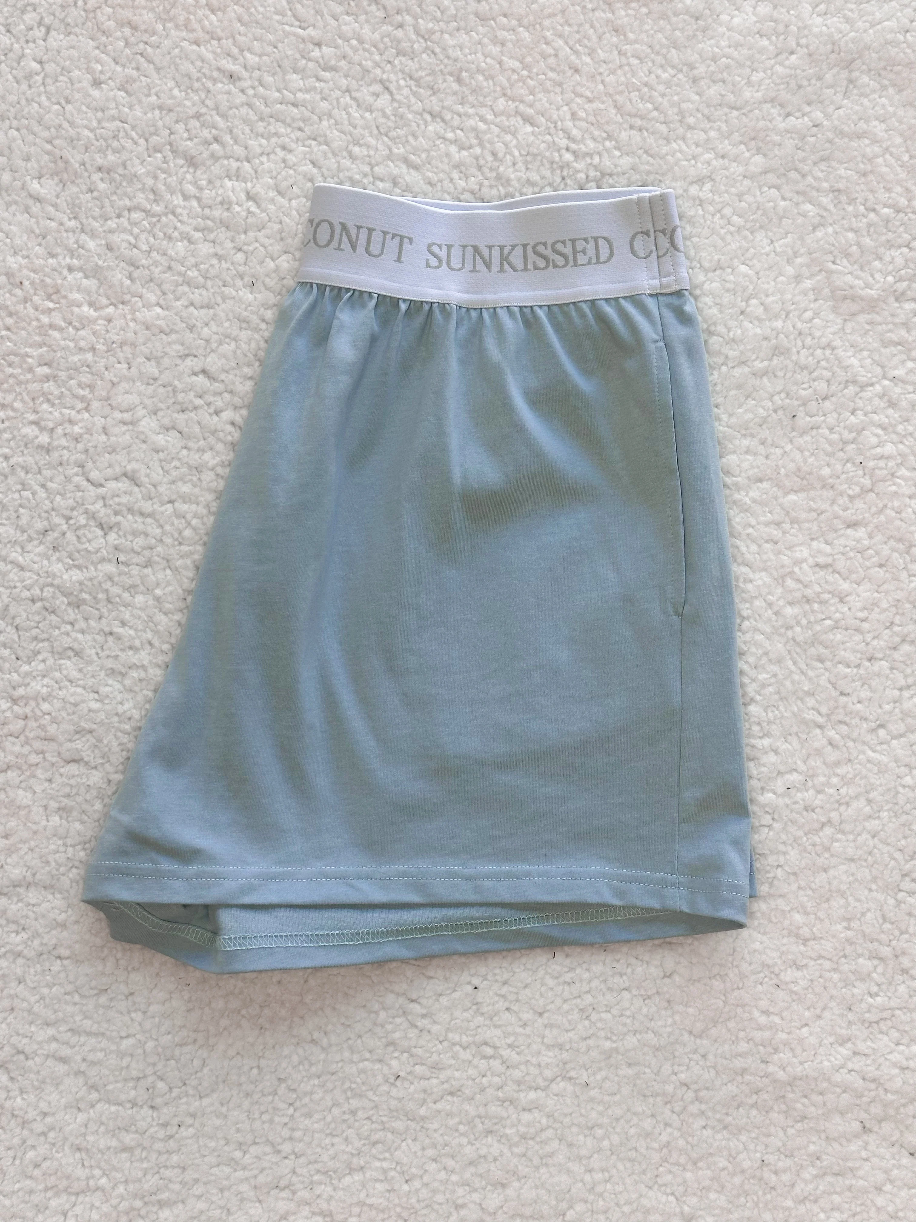 Coastal Blue Basic Watercolor Shorts - Image 4