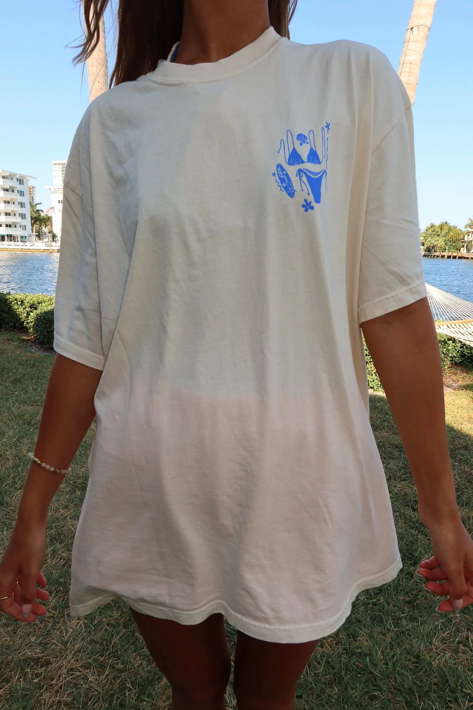 Ivory Blue Swim And Surf Comfort Colors Tee - Image 2