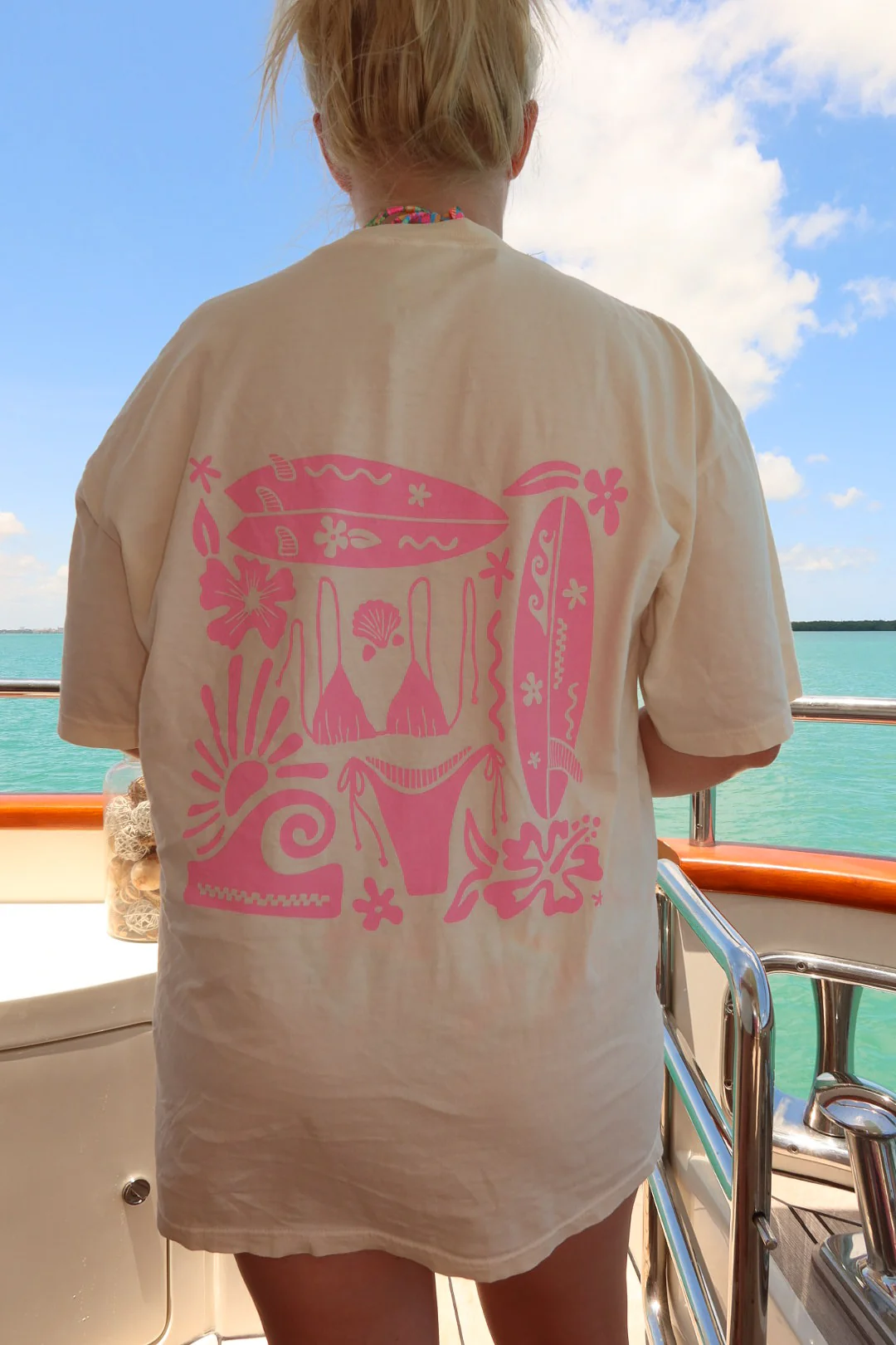 Ivory Pink Swim And Surf Comfort Colors Tee - Image 5