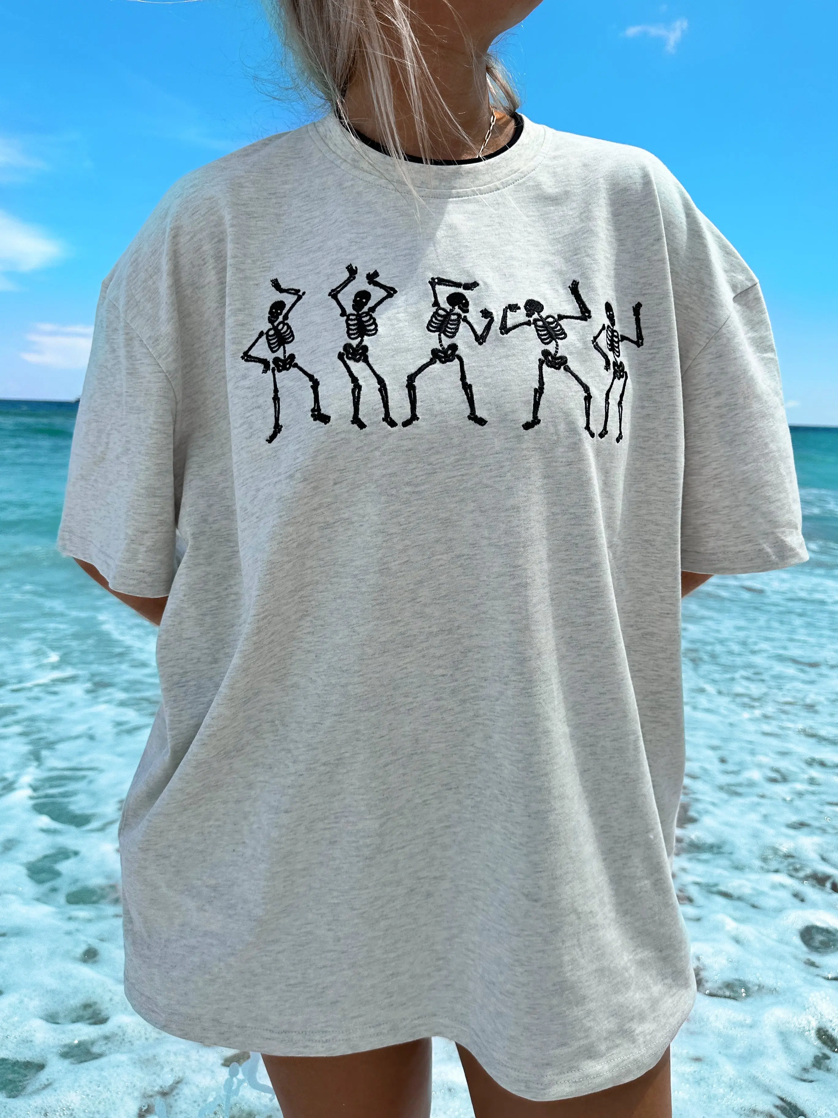 EMBROIDER SKELETON TEE - Image 4