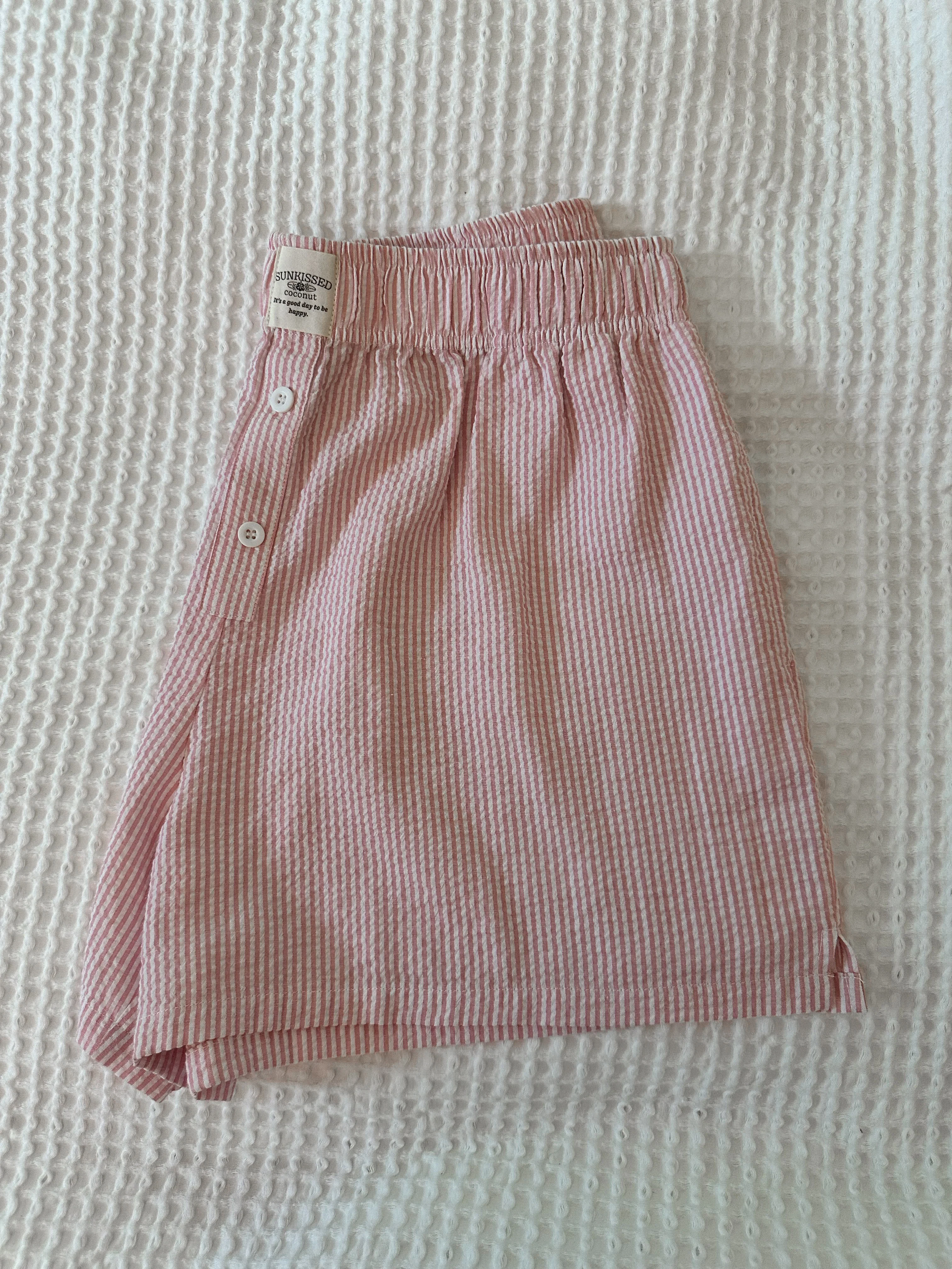 Pink Seersucker Everyday Boxer Shorts