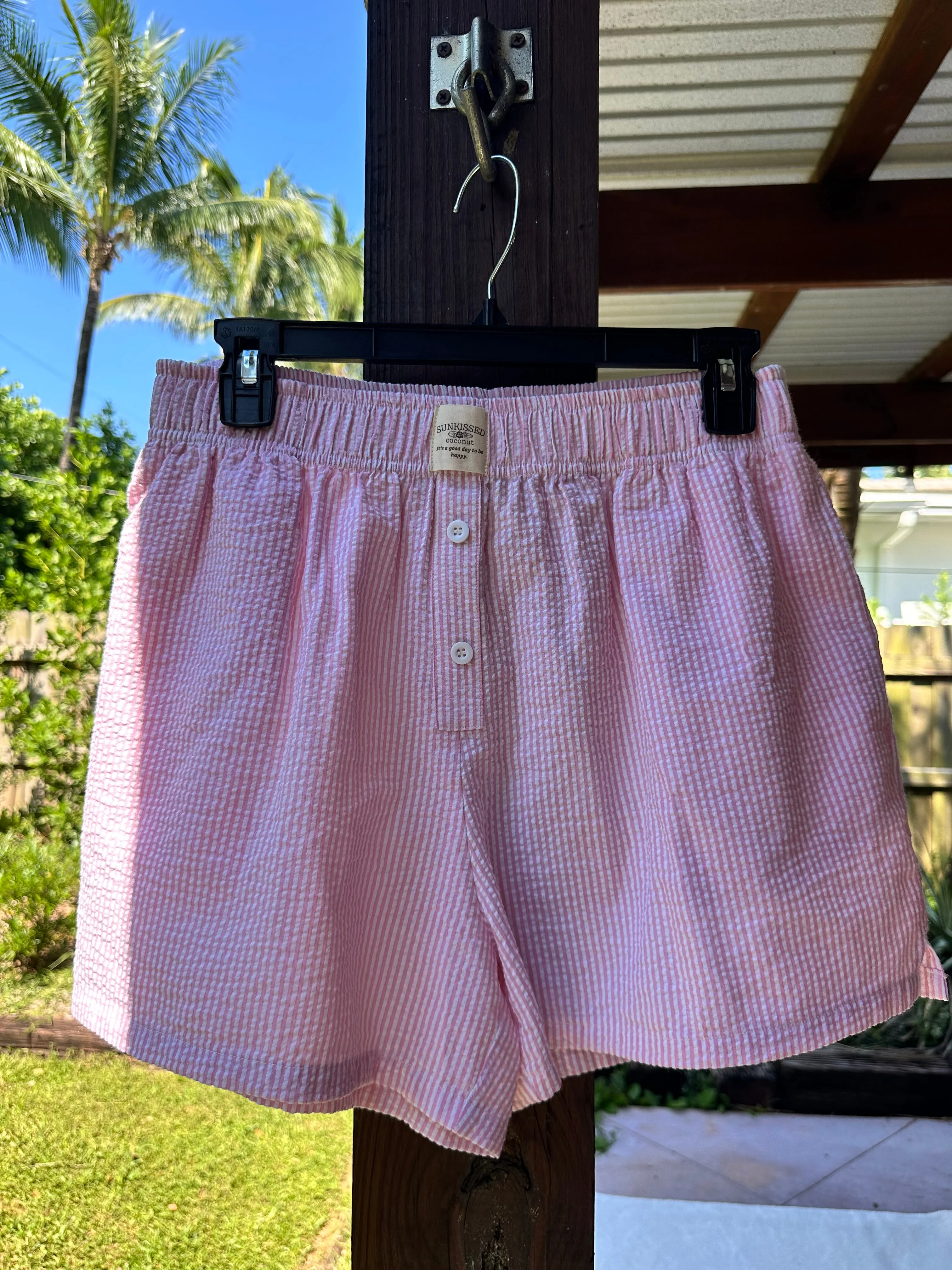 Pink Seersucker Everyday Boxer Shorts - Image 2