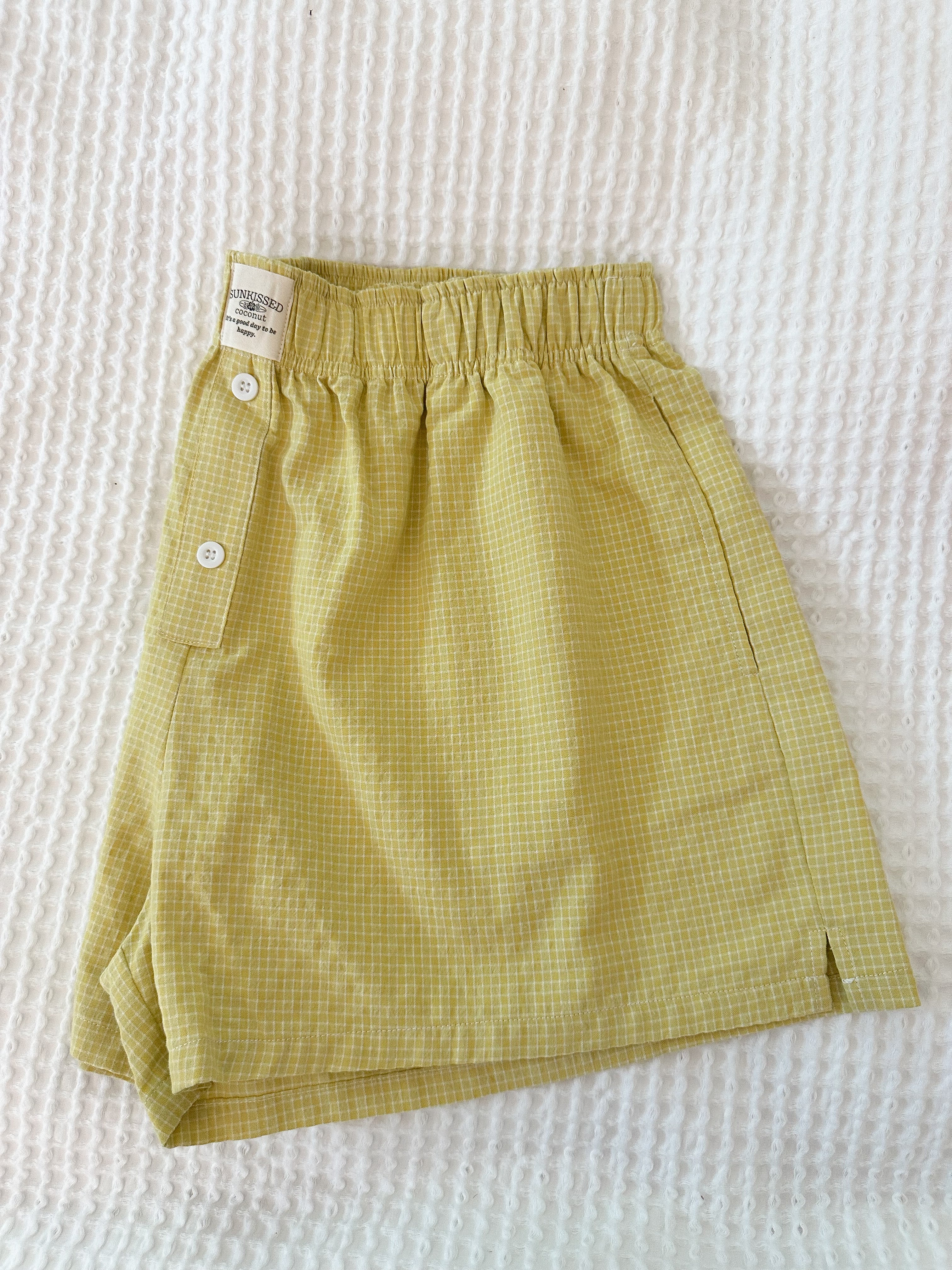 Logo Yellow Gingham Everyday Boxer Shorts - Image 3