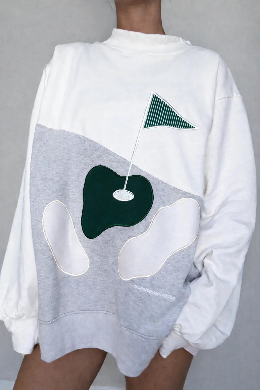 Fairway Golfing On The Green Mockneck Sweatshirt 100% Cotton