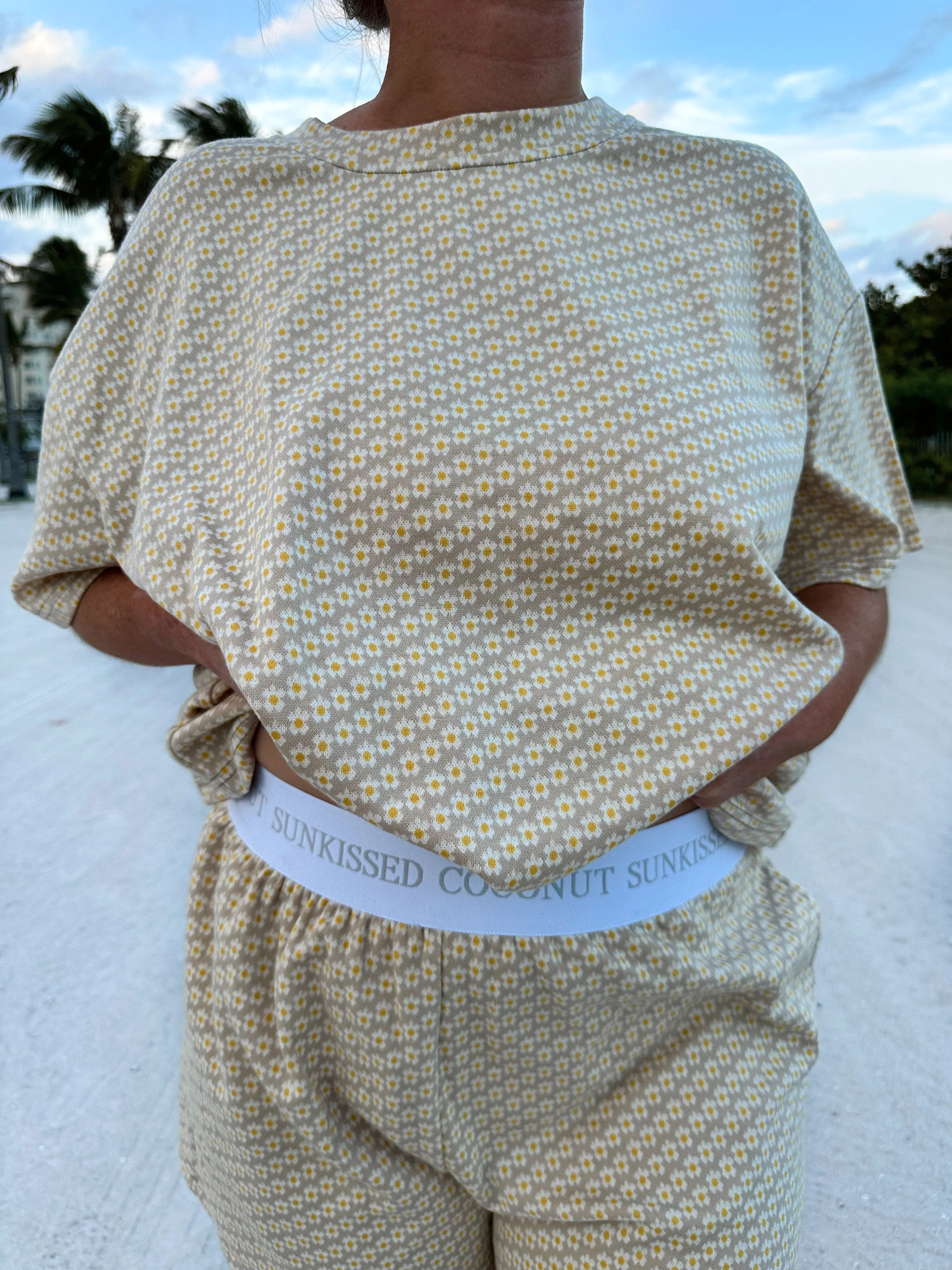 BoHo Floral Short Sleeve Pajama Top - Image 2