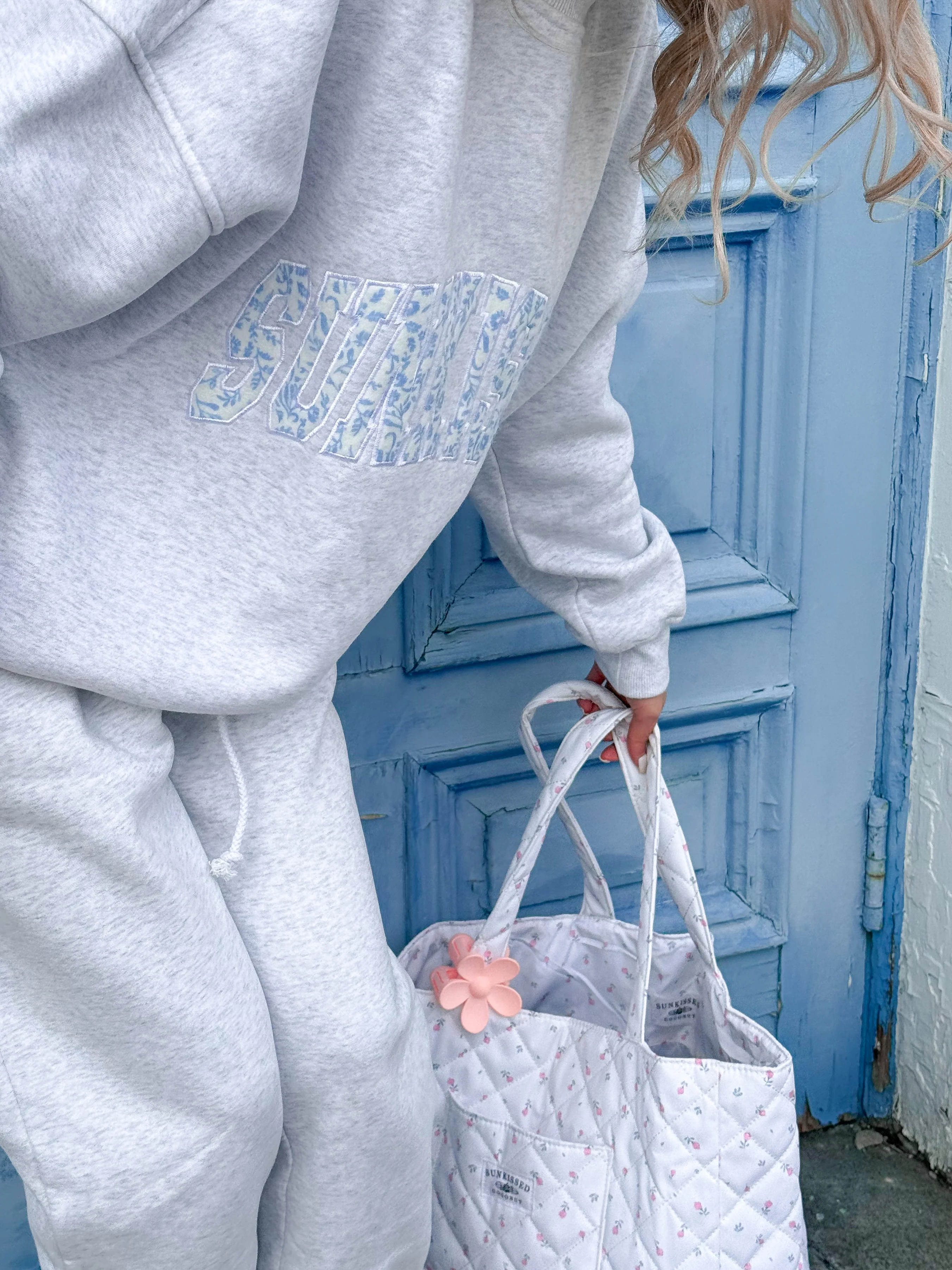 Pearl Grey Floral Sunkissed Embroider Sweatshirt - Image 11