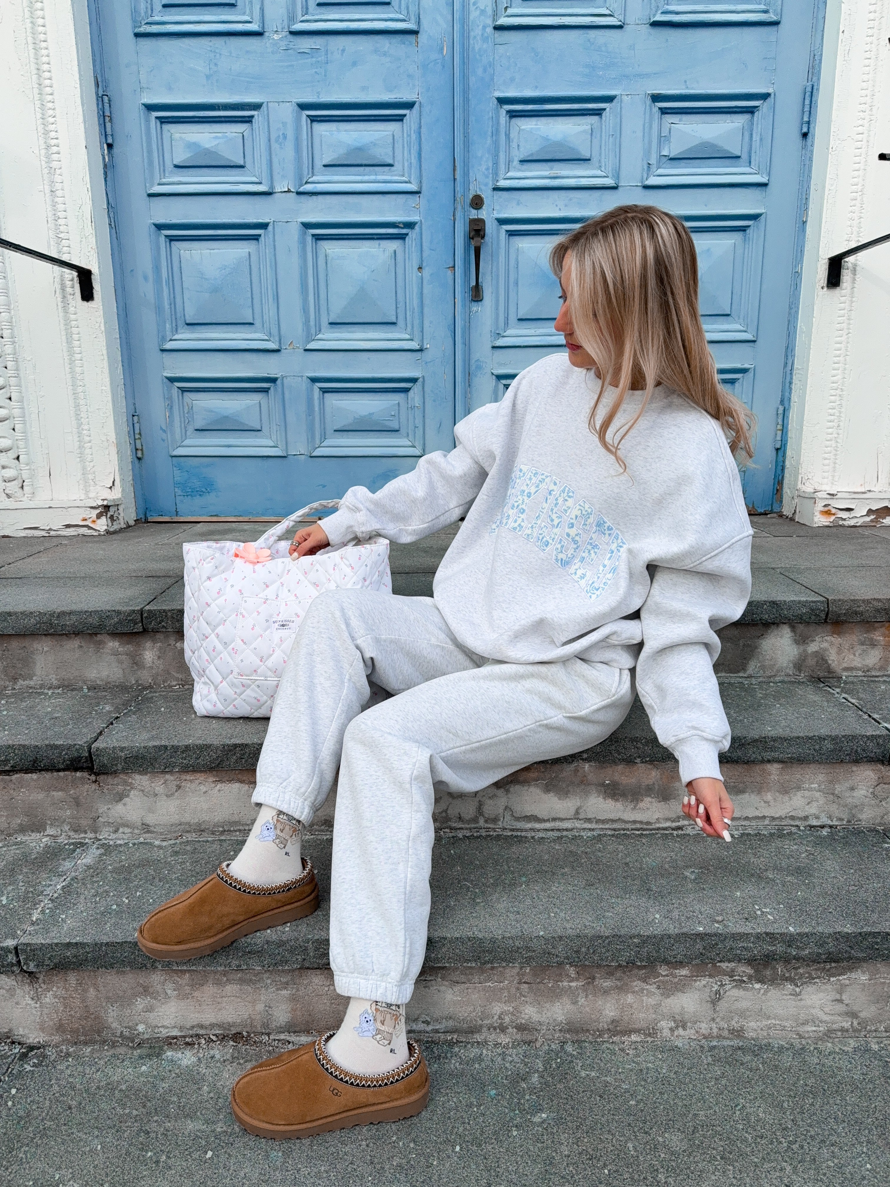 Pearl Grey Floral Sunkissed Embroider Sweatshirt - Image 12
