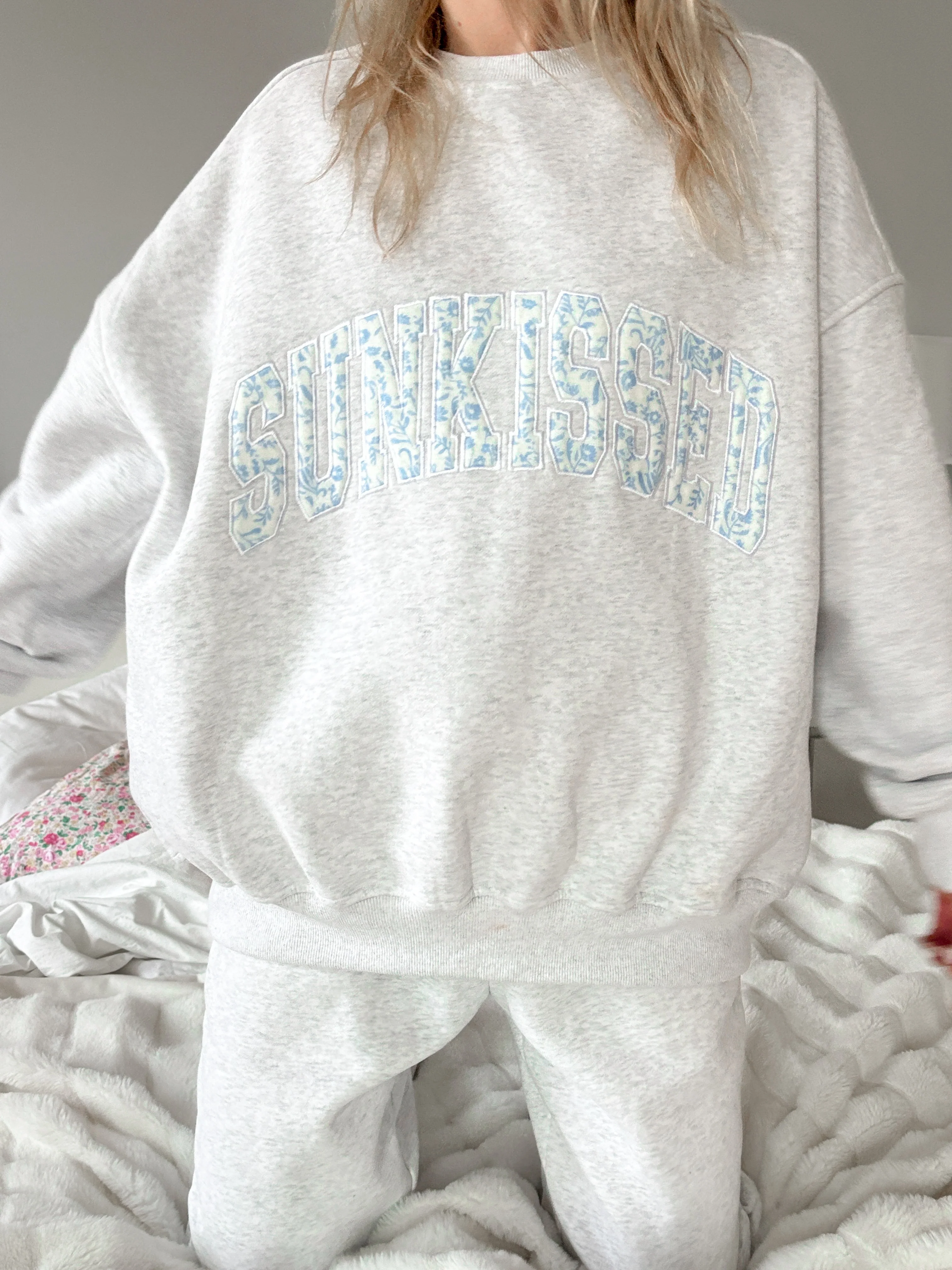 Pearl Grey Floral Sunkissed Embroider Sweatshirt - Image 14