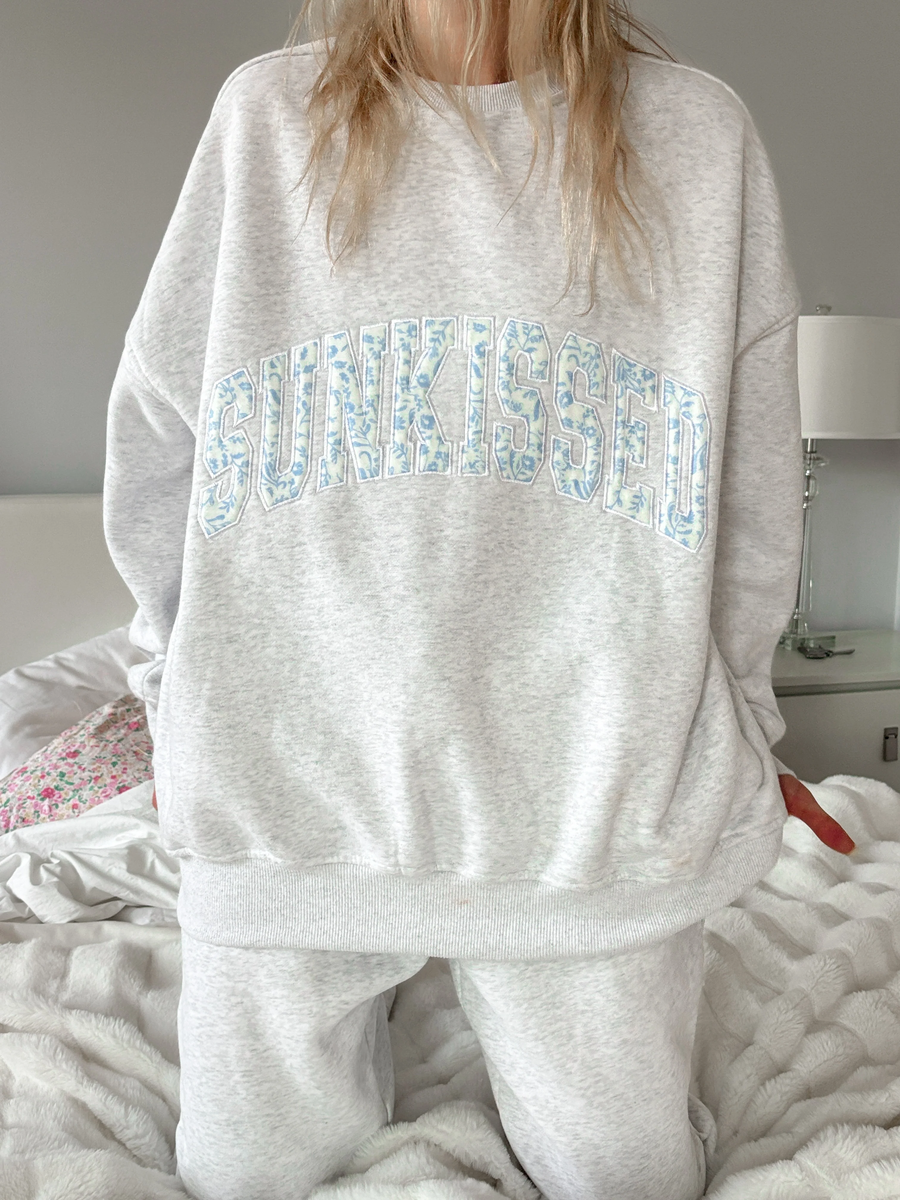 Pearl Grey Floral Sunkissed Embroider Sweatshirt - Image 16