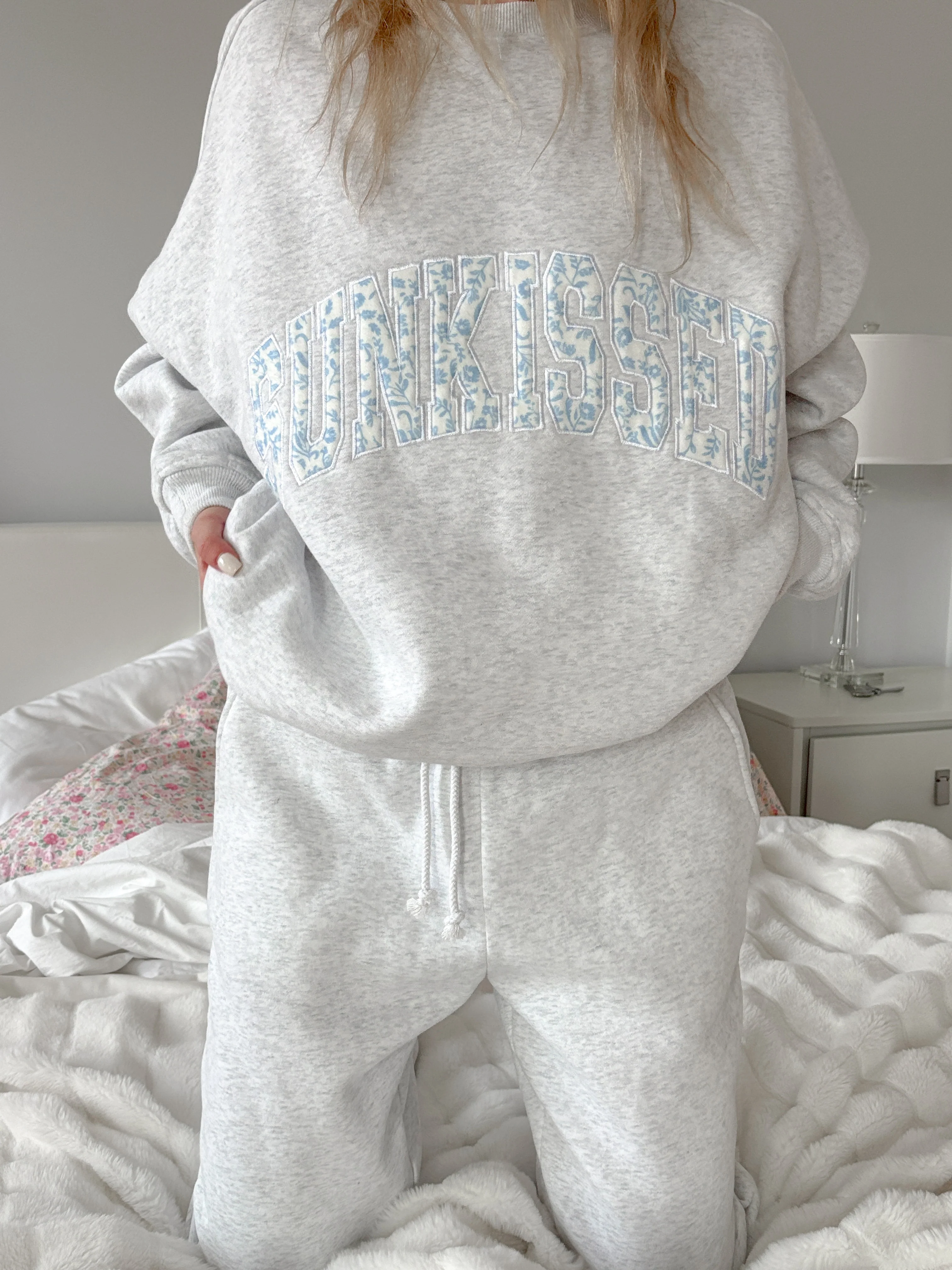 Pearl Grey Floral Sunkissed Embroider Sweatshirt - Image 18