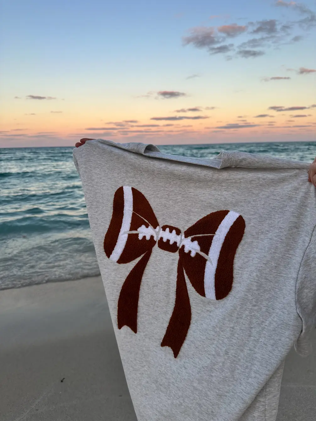 Football Bows Embroider Tee - Image 3