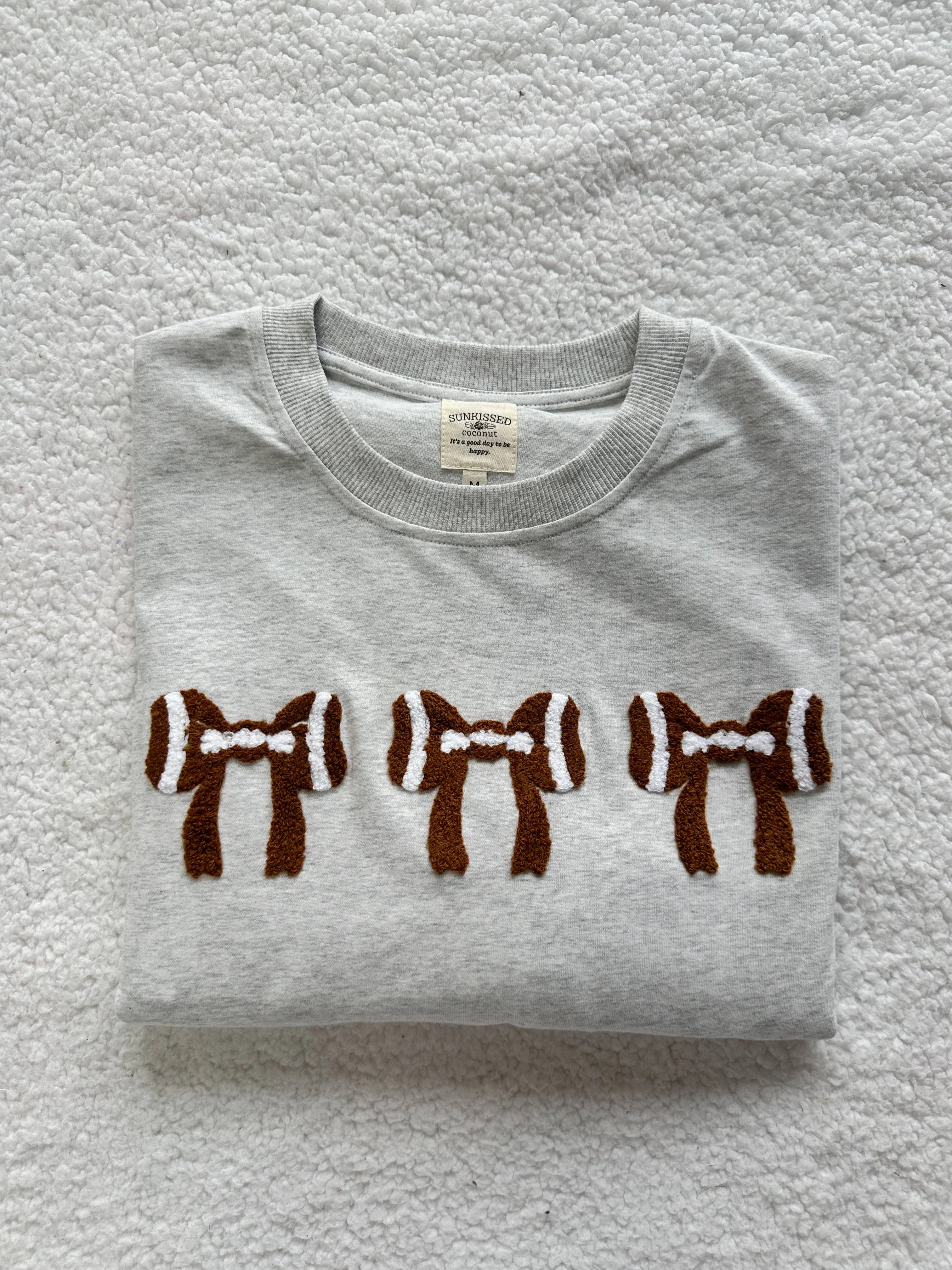 Football Bows Embroider Tee - Image 4