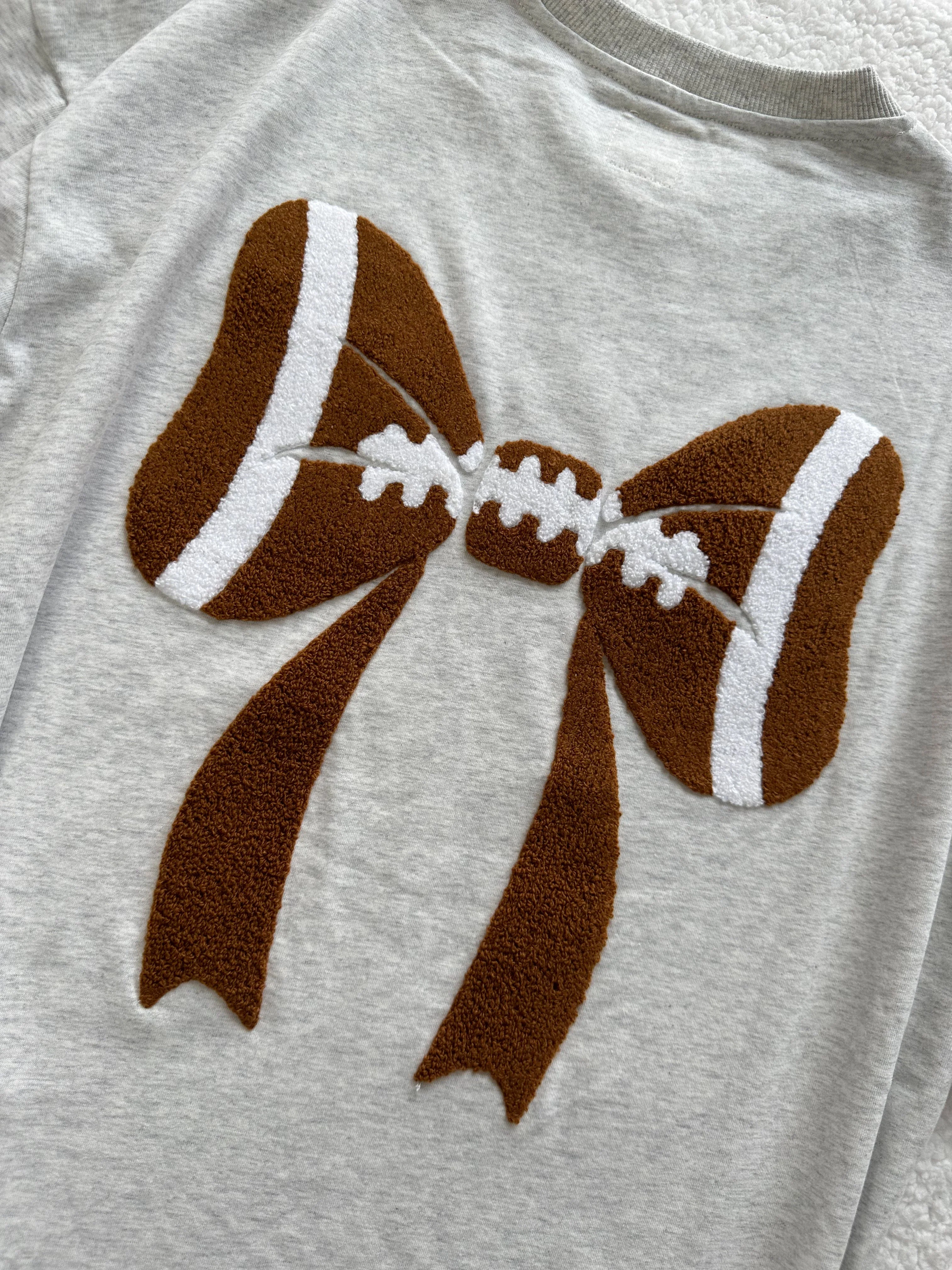 Football Bows Embroider Tee - Image 5