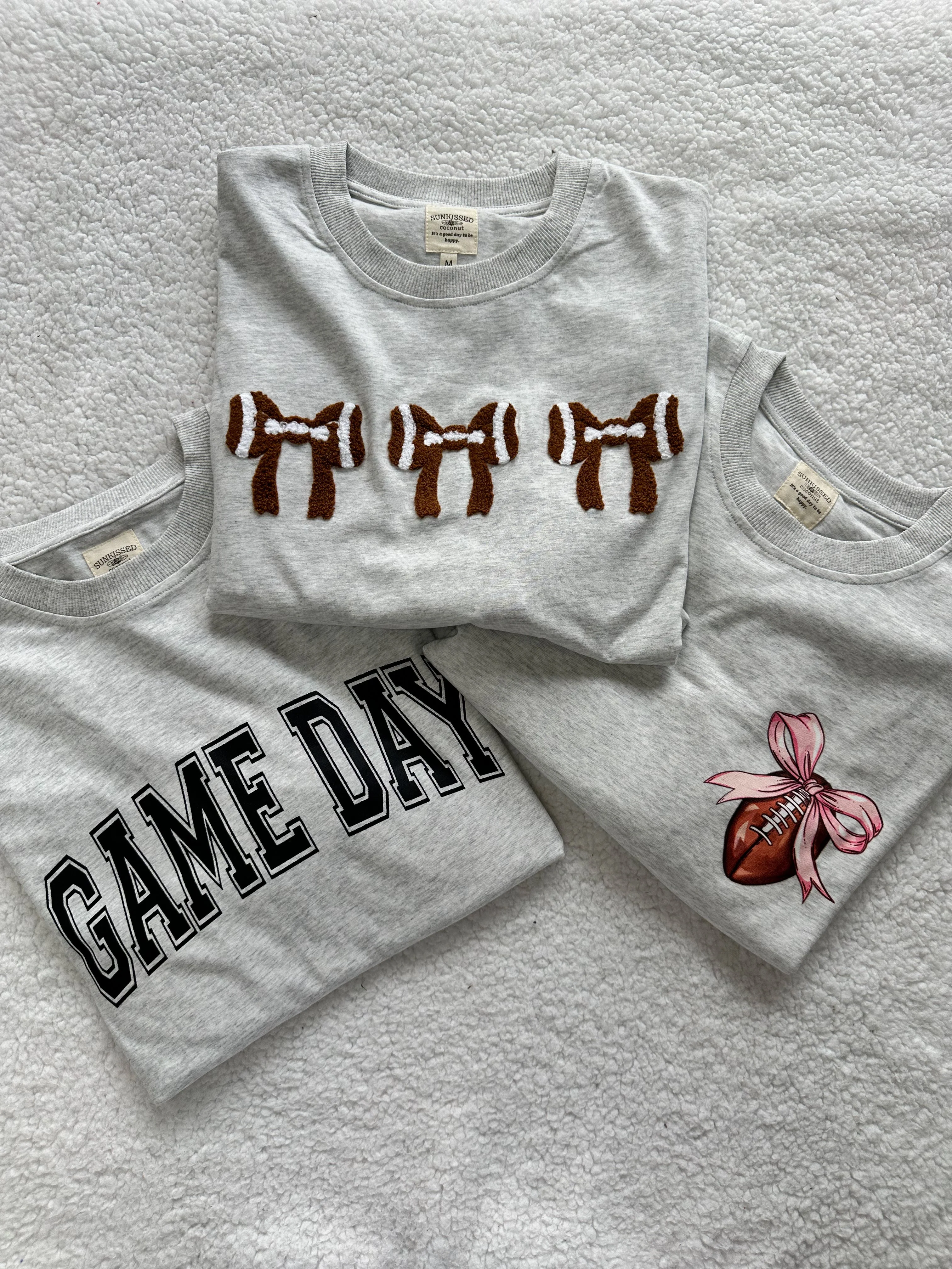 Football Bows Embroider Tee - Image 8