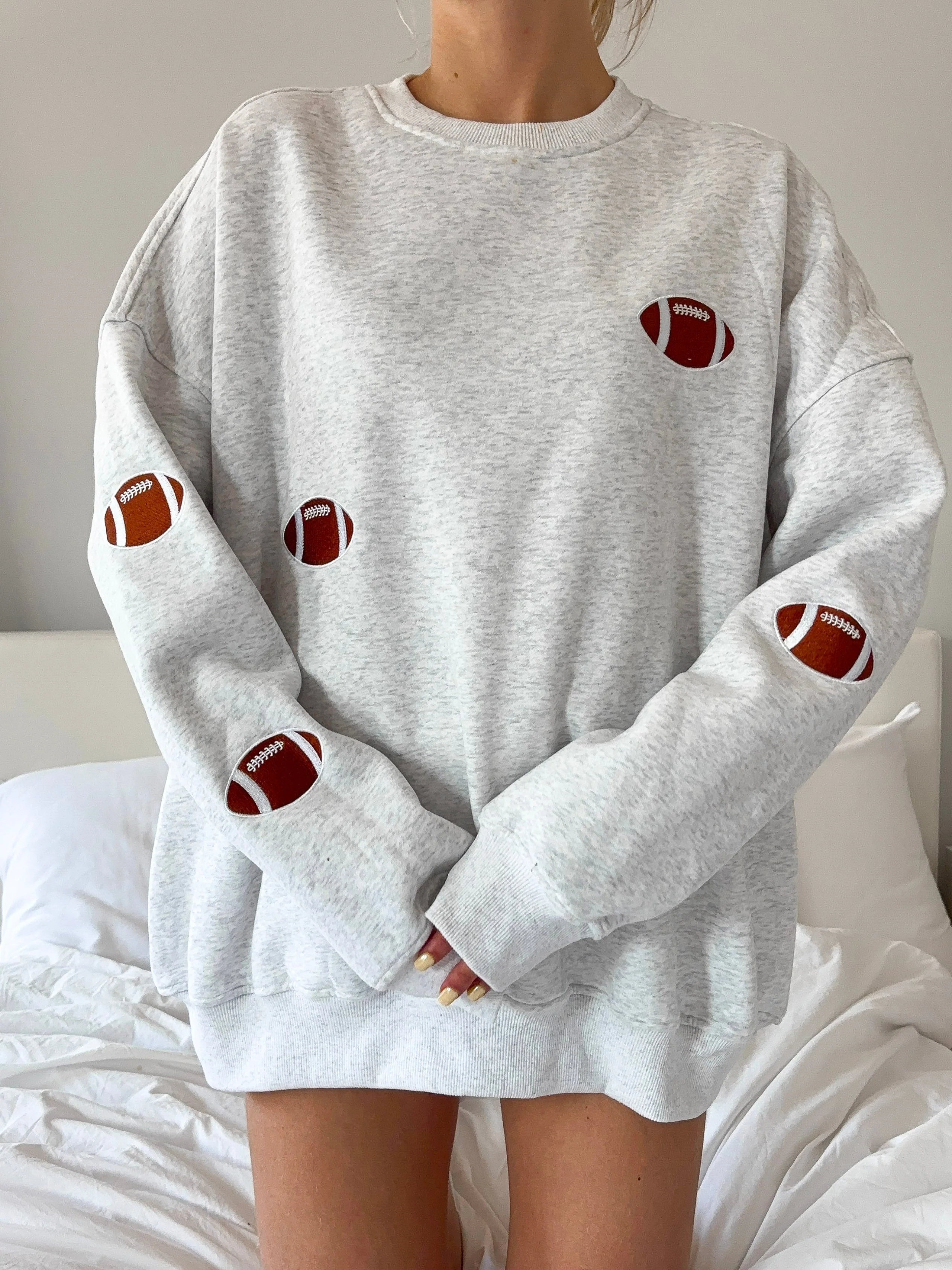 Football Embroidered Sweatshirt