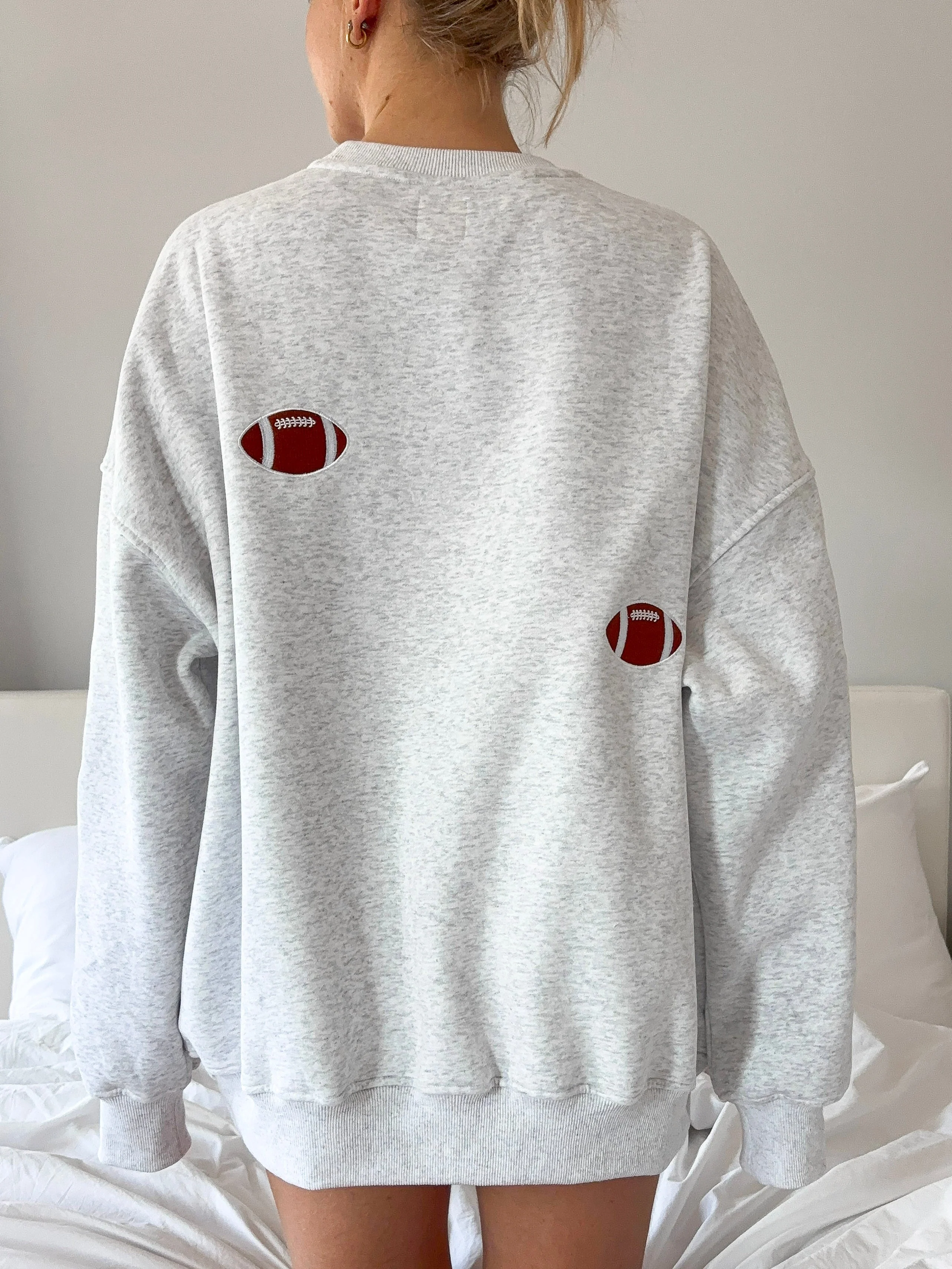 Football Embroidered Sweatshirt - Image 2