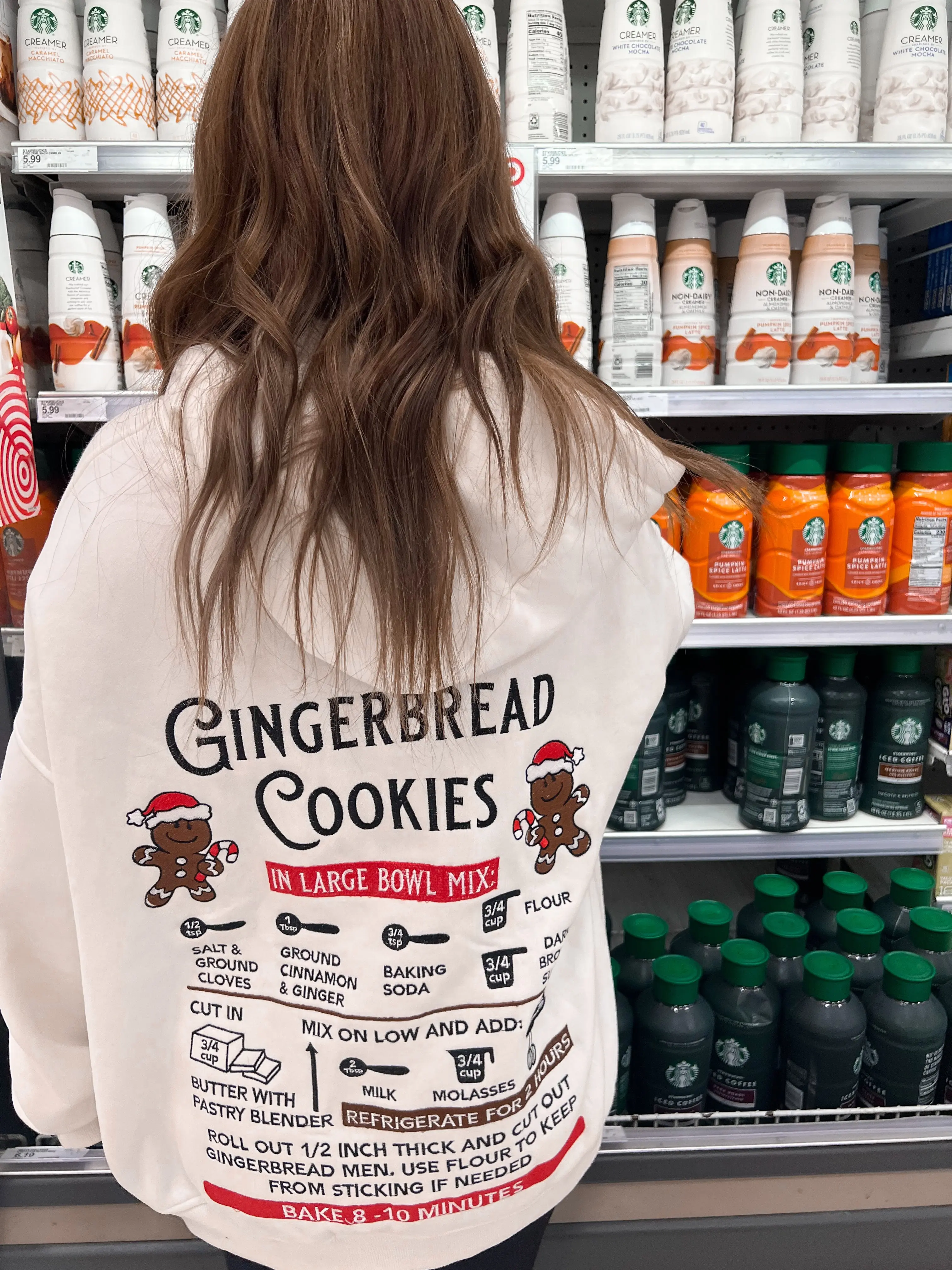 Ivory Gingerbread Recipe Christmas Embroider Hoodie - Image 4