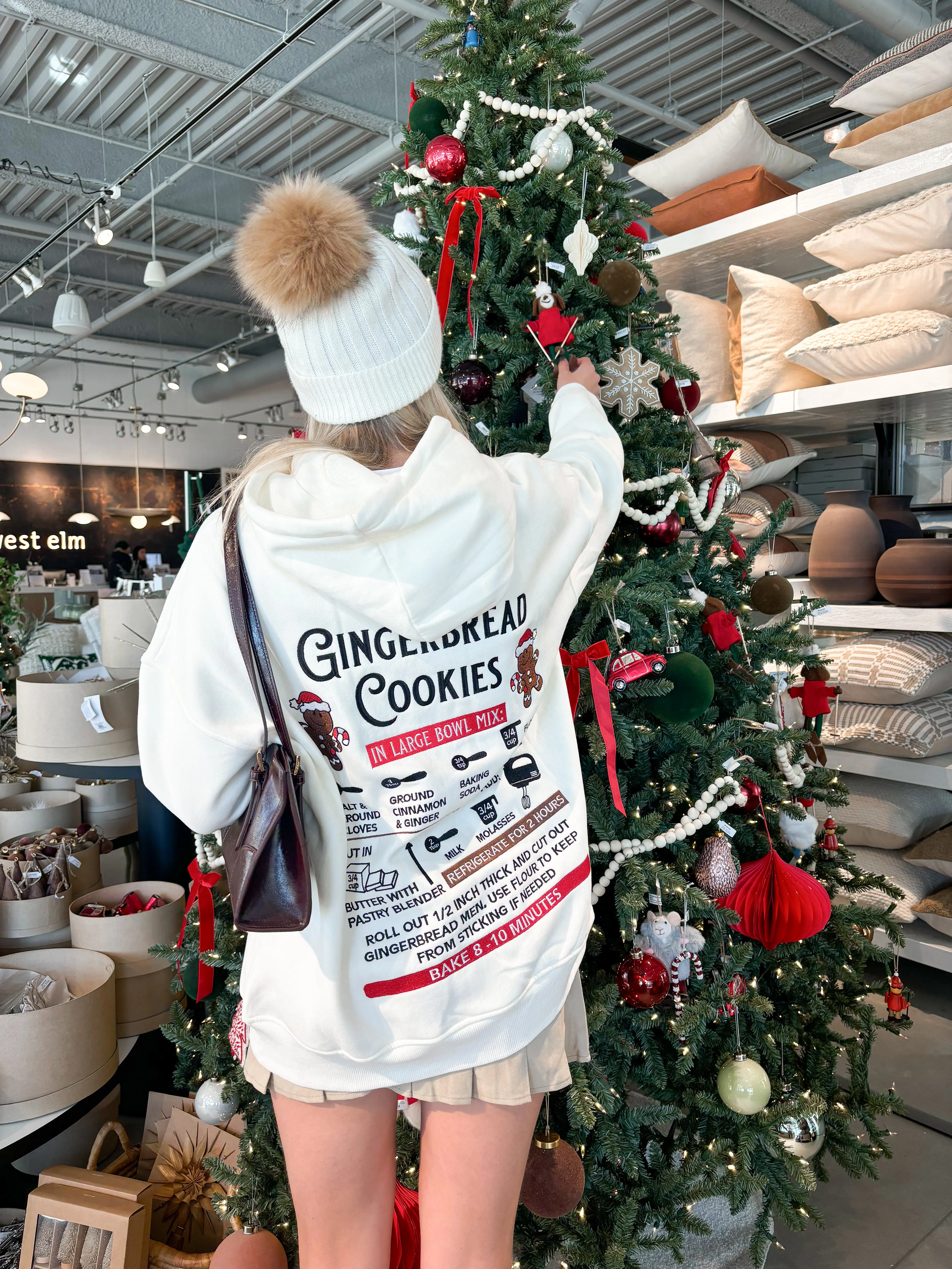 Ivory Gingerbread Recipe Christmas Embroider Hoodie - Image 5
