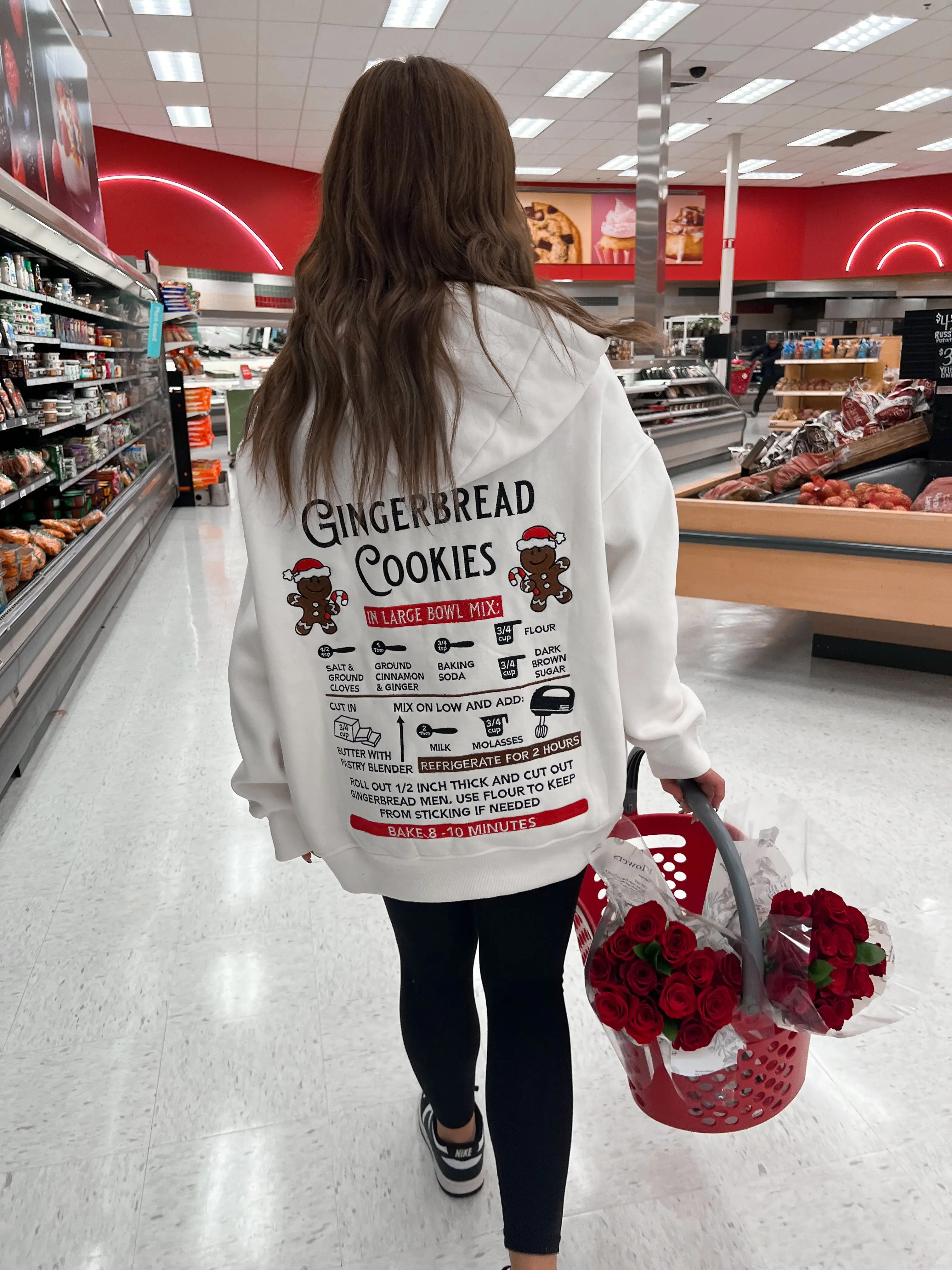 Ivory Gingerbread Recipe Christmas Embroider Hoodie - Image 8
