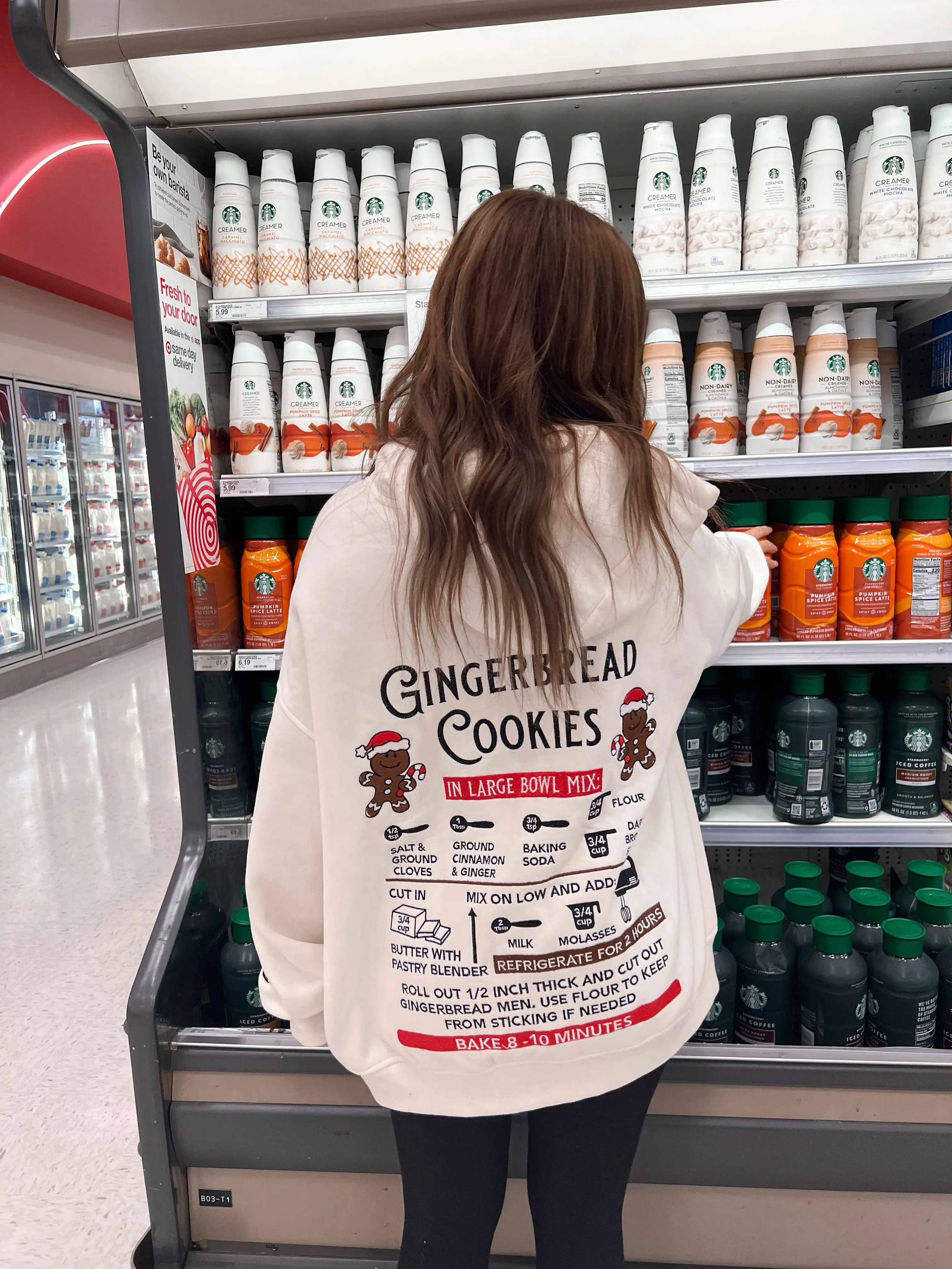 Ivory Gingerbread Recipe Christmas Embroider Hoodie - Image 9