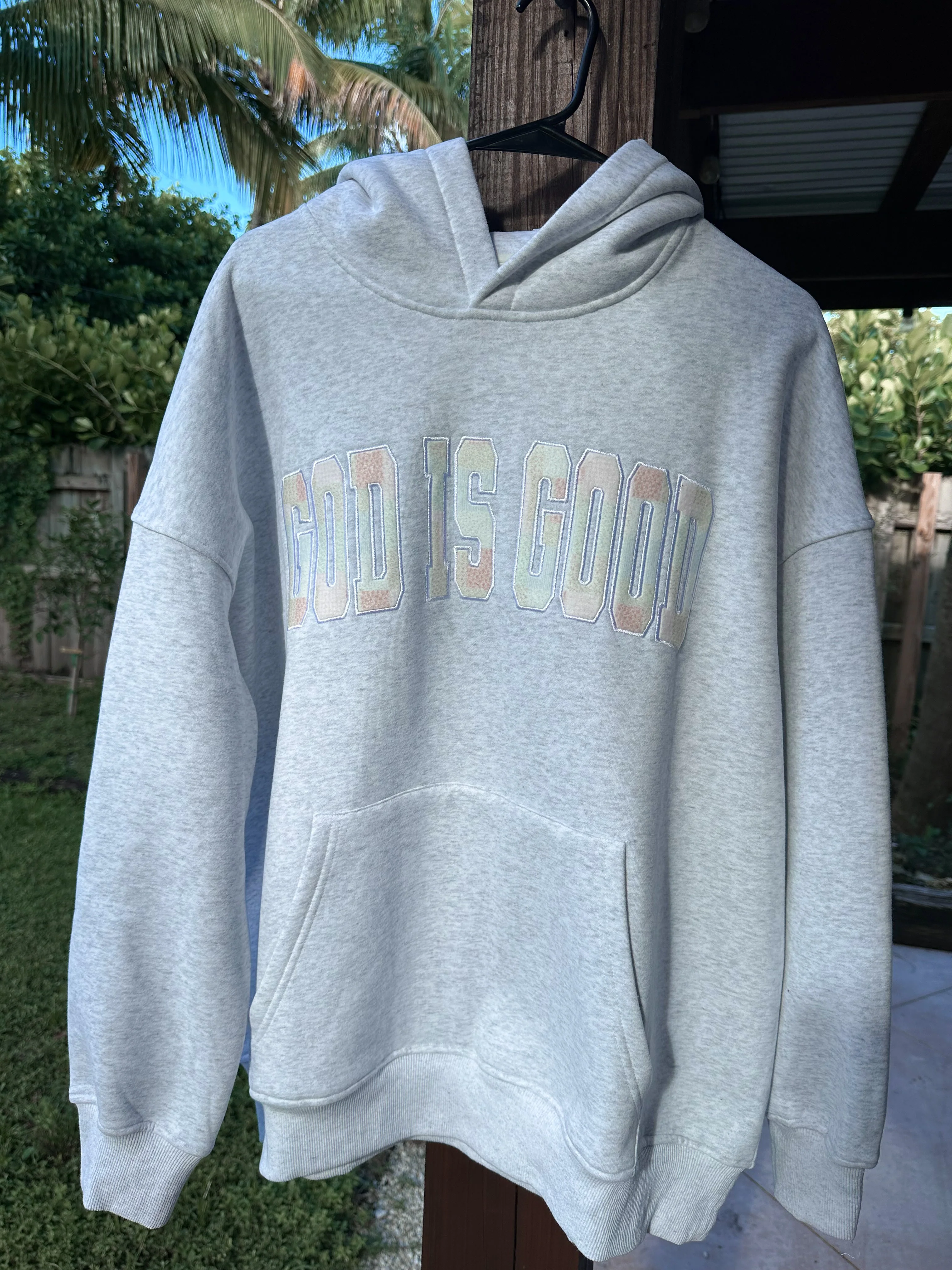 God Is Good Quilted Pastel Embroidered Hoodie - Image 6