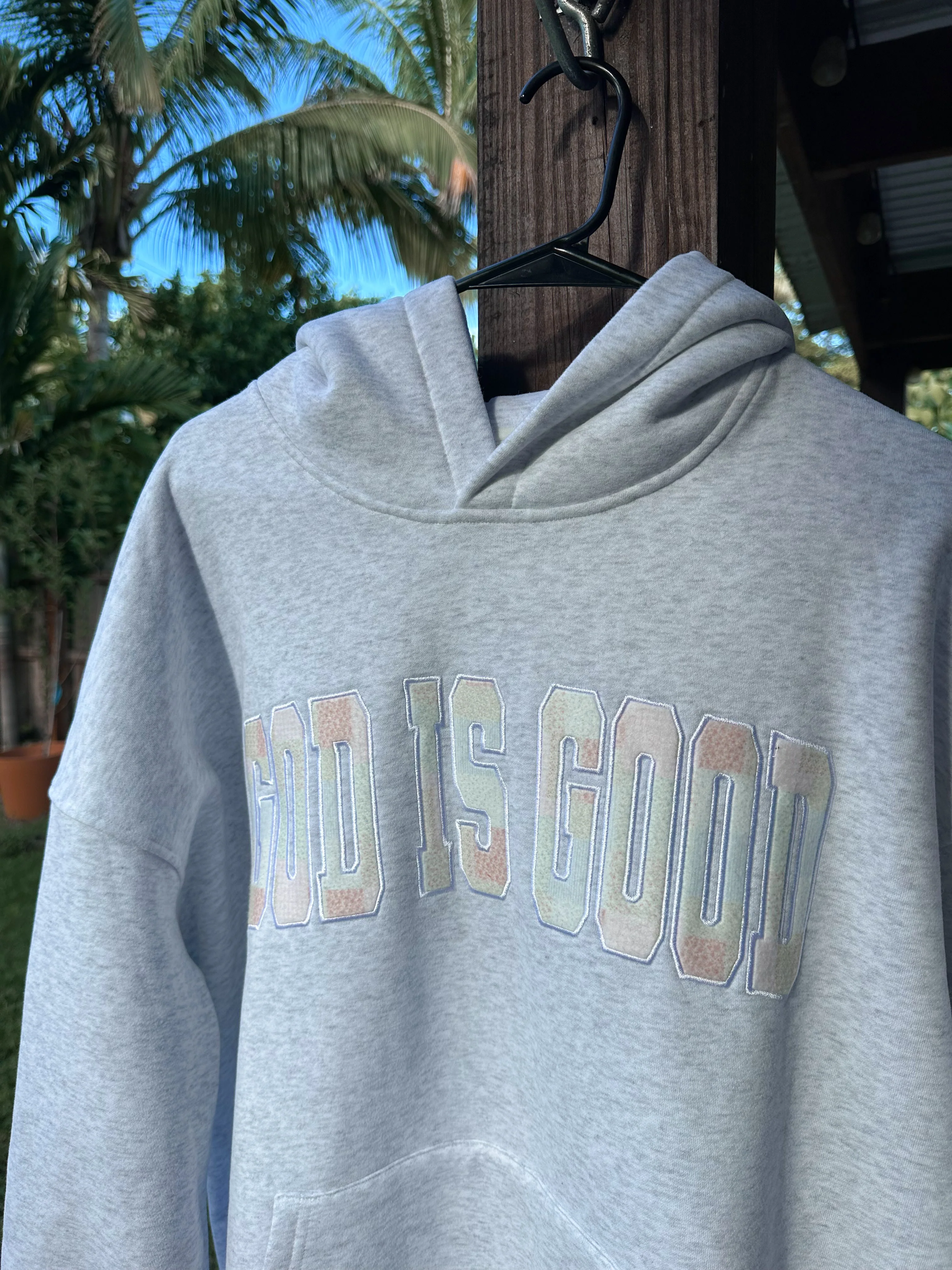 God Is Good Quilted Pastel Embroidered Hoodie - Image 7
