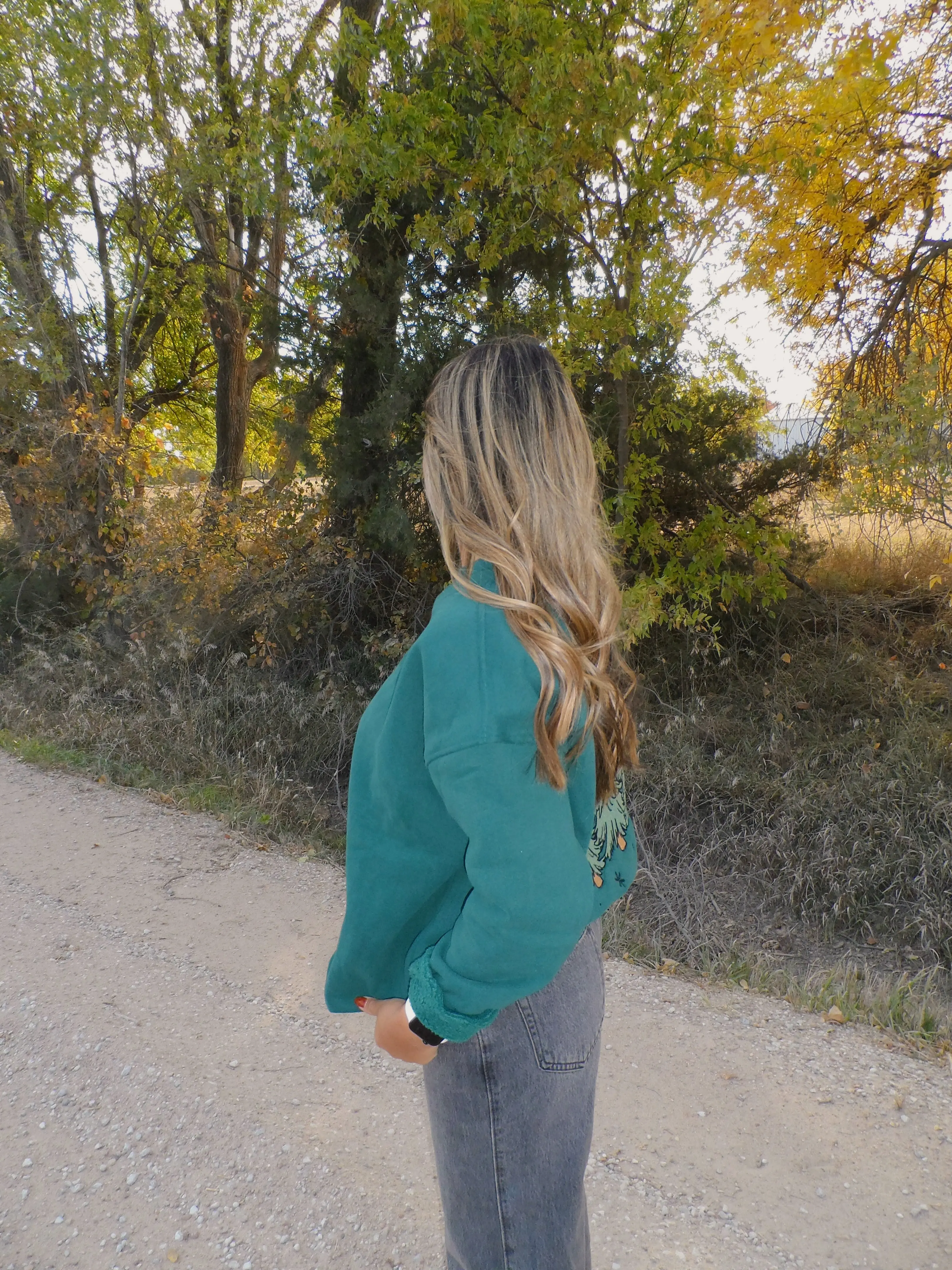 Winter Green Christmas Tree Embroider Sweatshirt - Image 11
