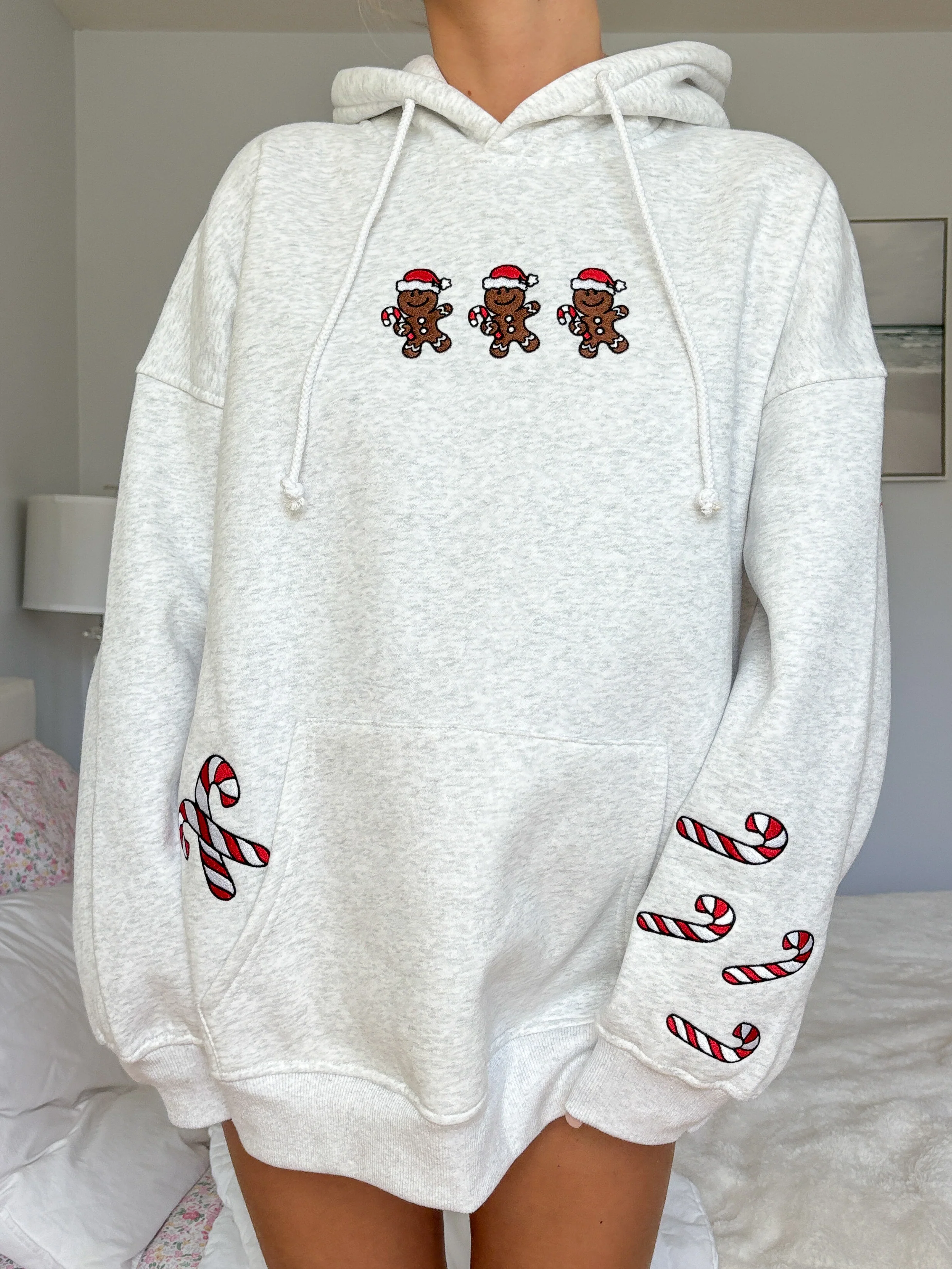 Pearl Grey Gingerbread Recipe Christmas Embroider Hoodie