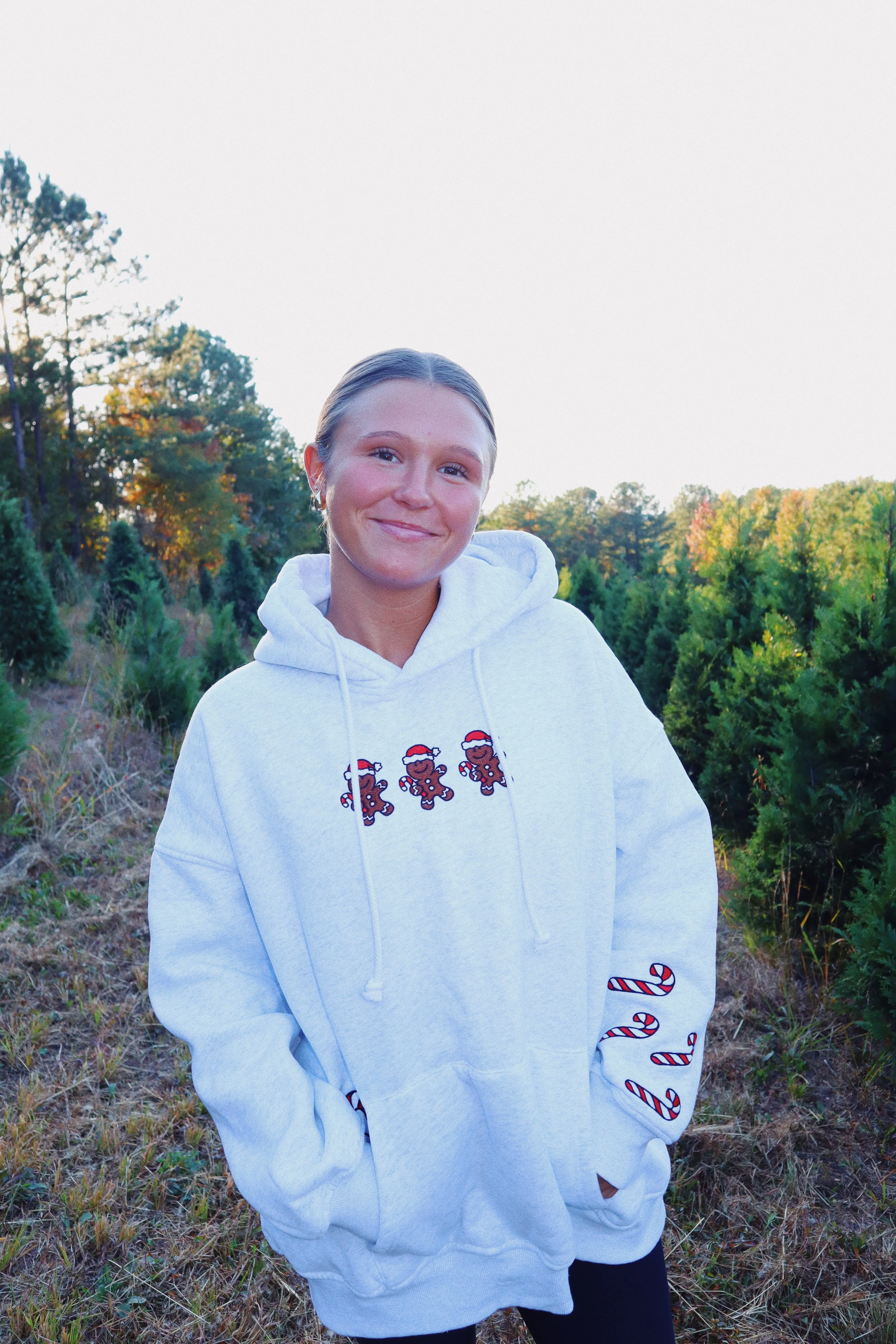 Pearl Grey Gingerbread Recipe Christmas Embroider Hoodie - Image 11