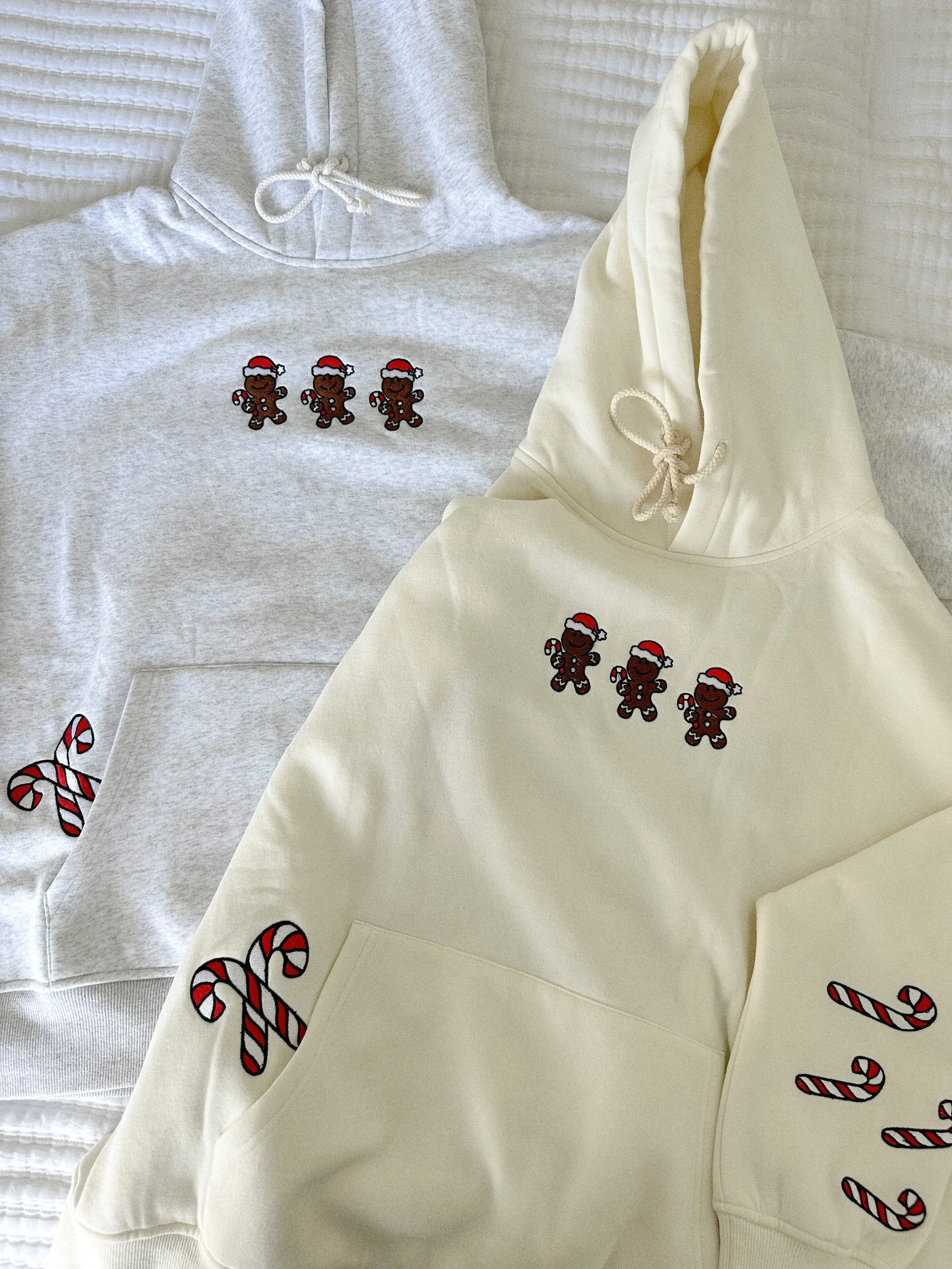 Pearl Grey Gingerbread Recipe Christmas Embroider Hoodie - Image 8