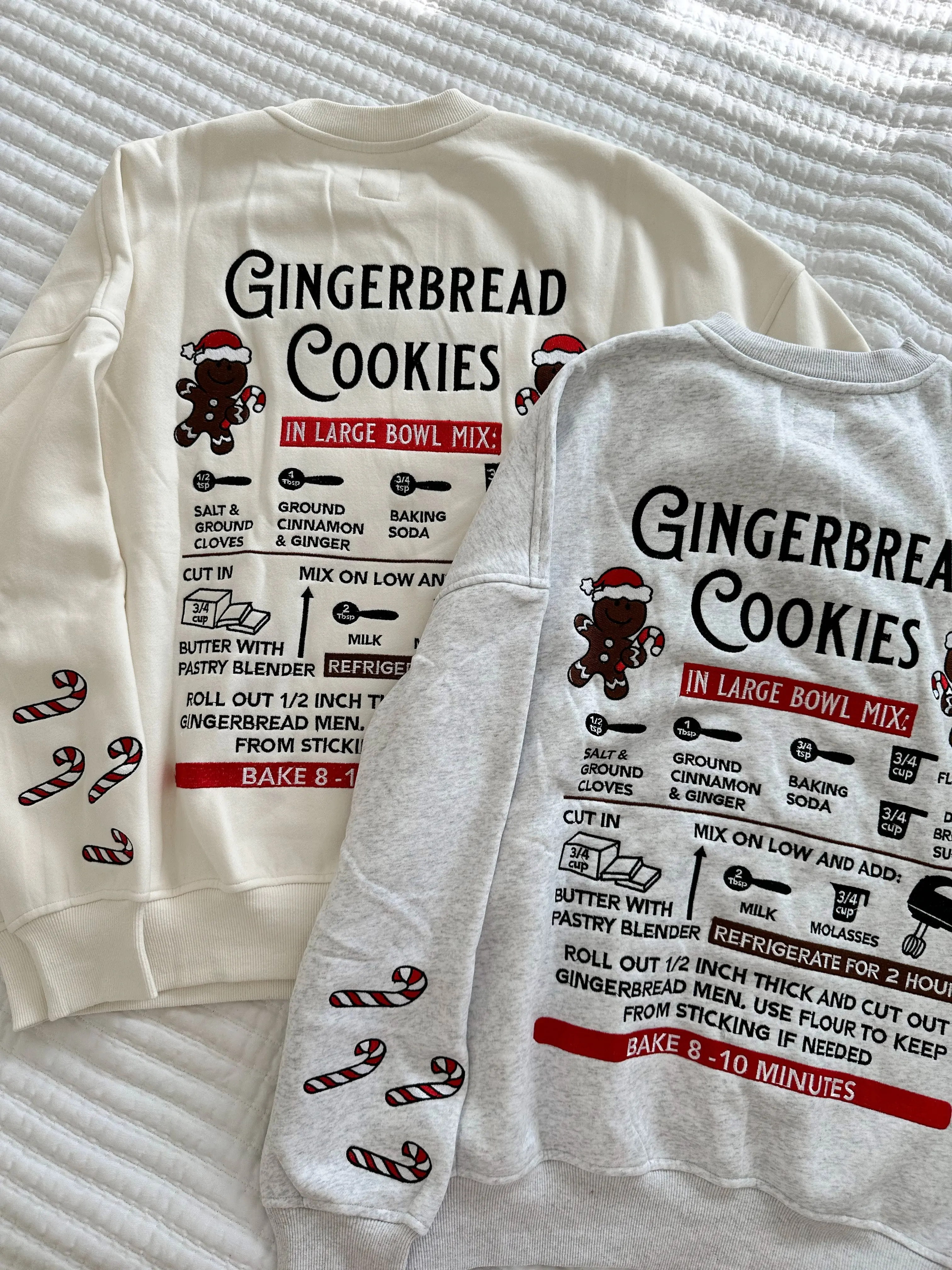 Pearl Grey Gingerbread Recipe Christmas Embroider Sweatshirt - Image 11