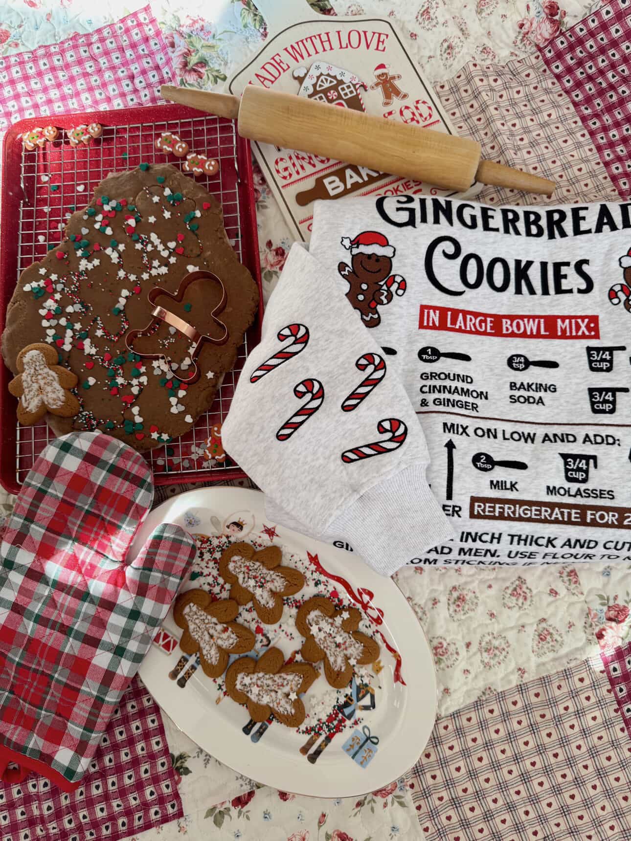 Pearl Grey Gingerbread Recipe Christmas Embroider Sweatshirt - Image 20