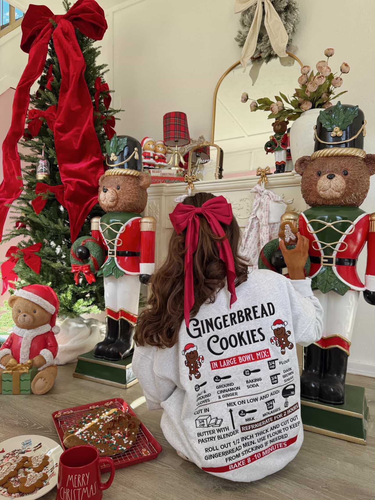 Pearl Grey Gingerbread Recipe Christmas Embroider Sweatshirt - Image 21