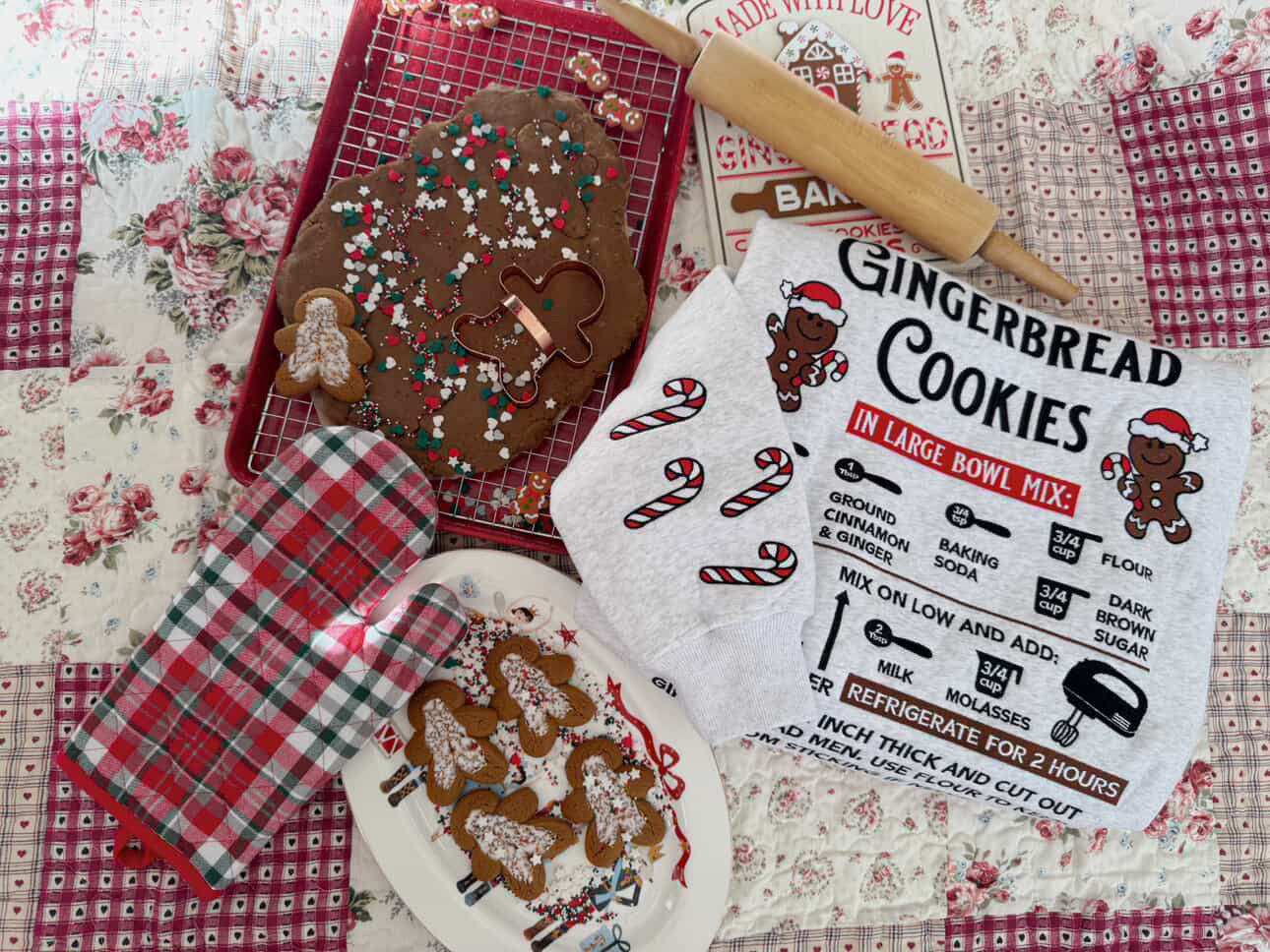 Pearl Grey Gingerbread Recipe Christmas Embroider Sweatshirt - Image 22