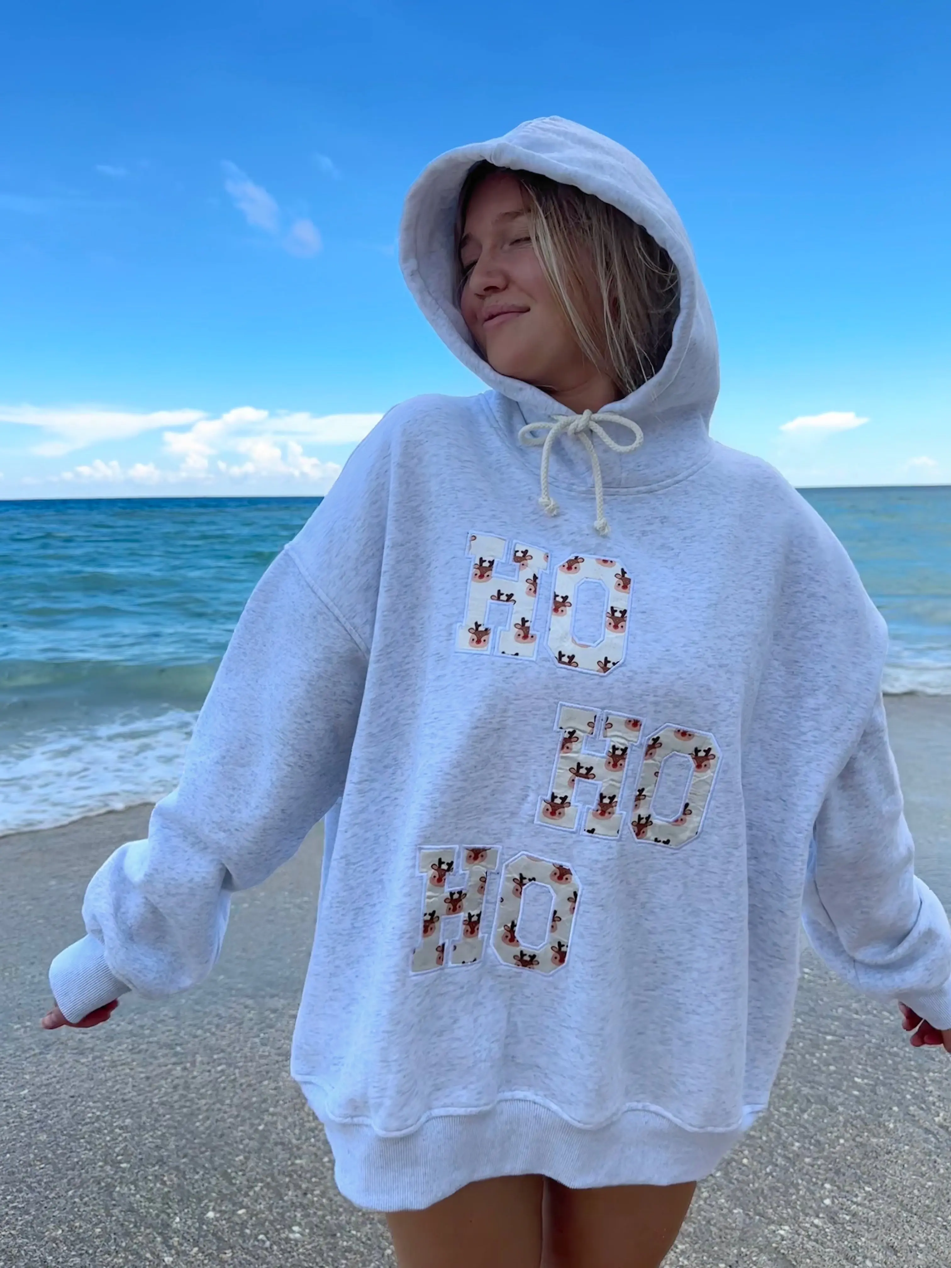 Grey Reindeer Hoodie - Image 4