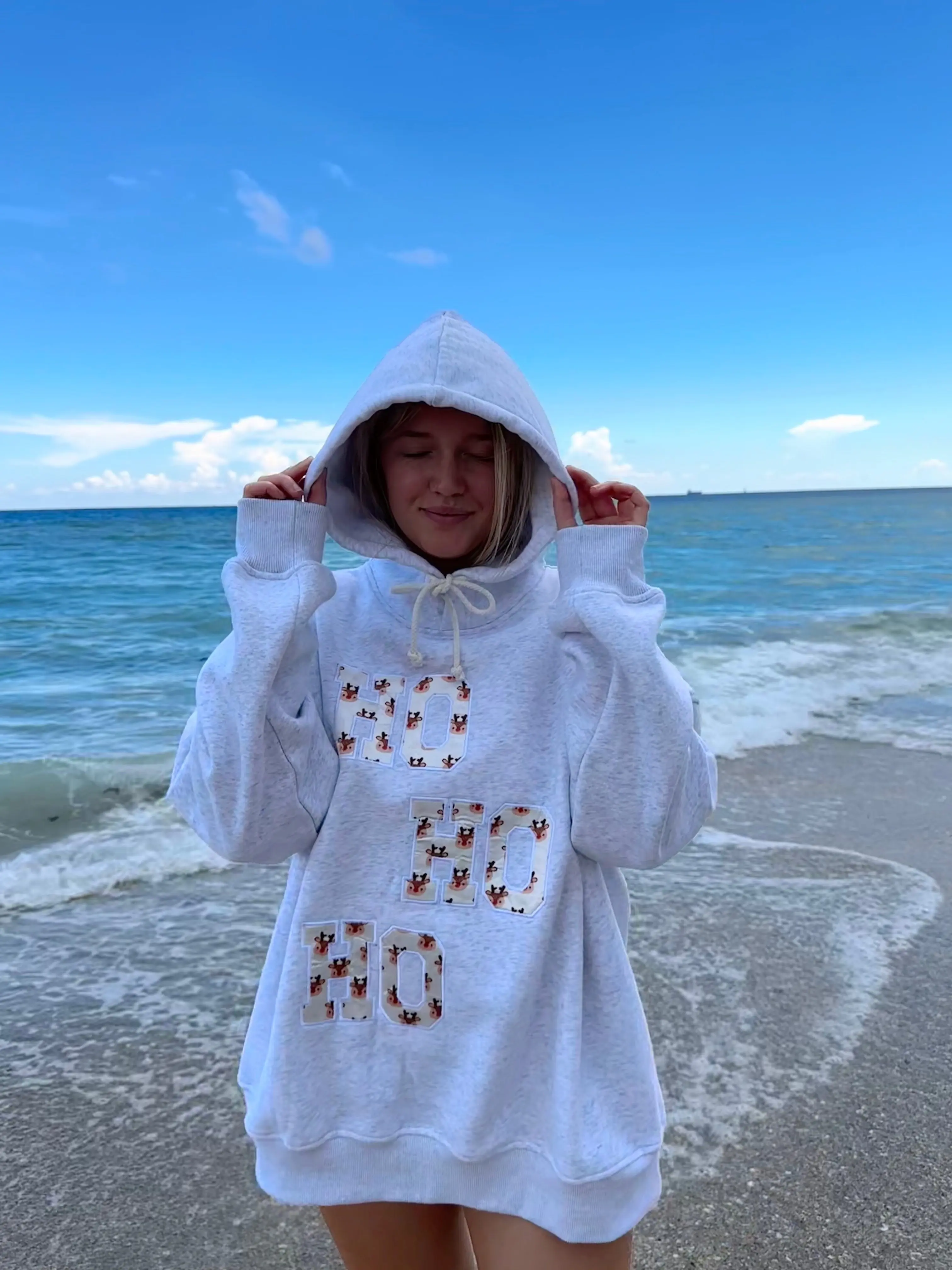 Grey Reindeer Hoodie - Image 7