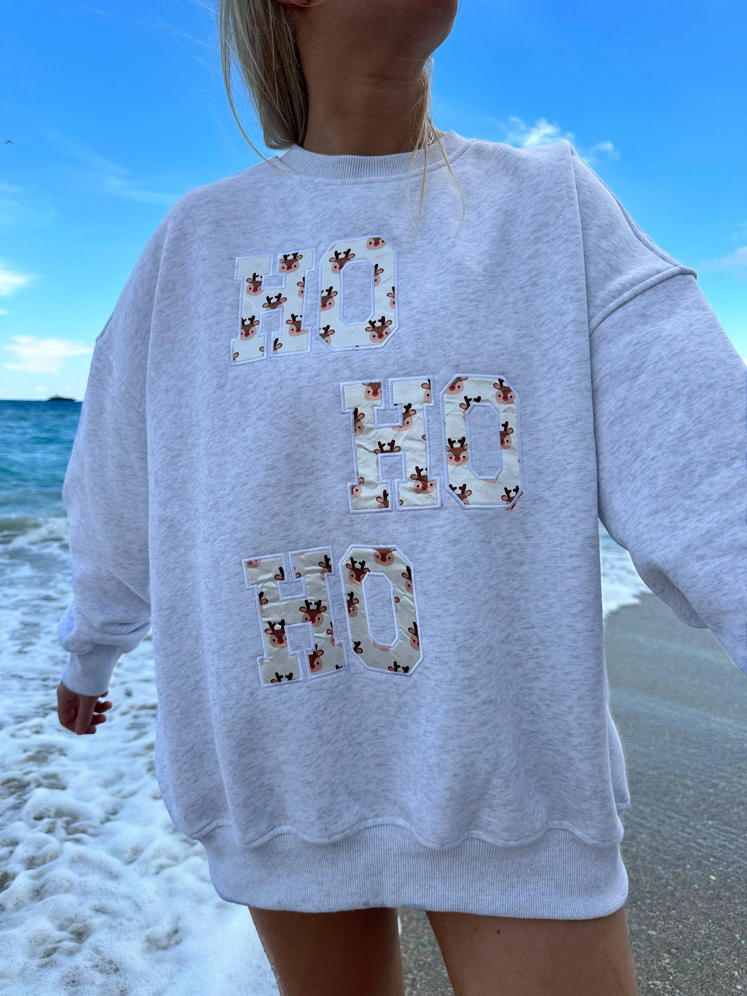 Pearl Grey Reindeer Sweatshirt - Image 4