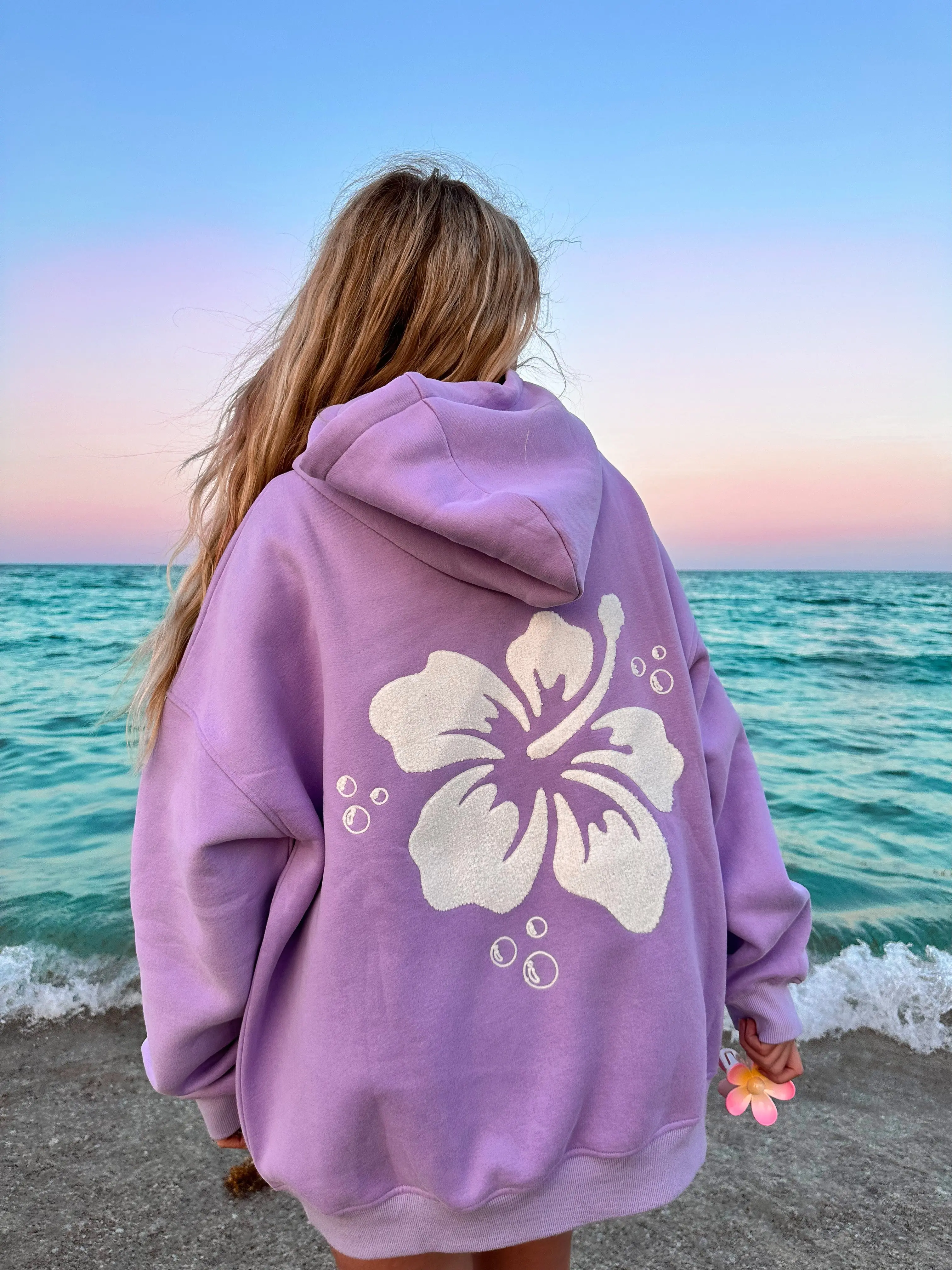 Hibiscus Flower Towel Embroider Hoodie - Image 6