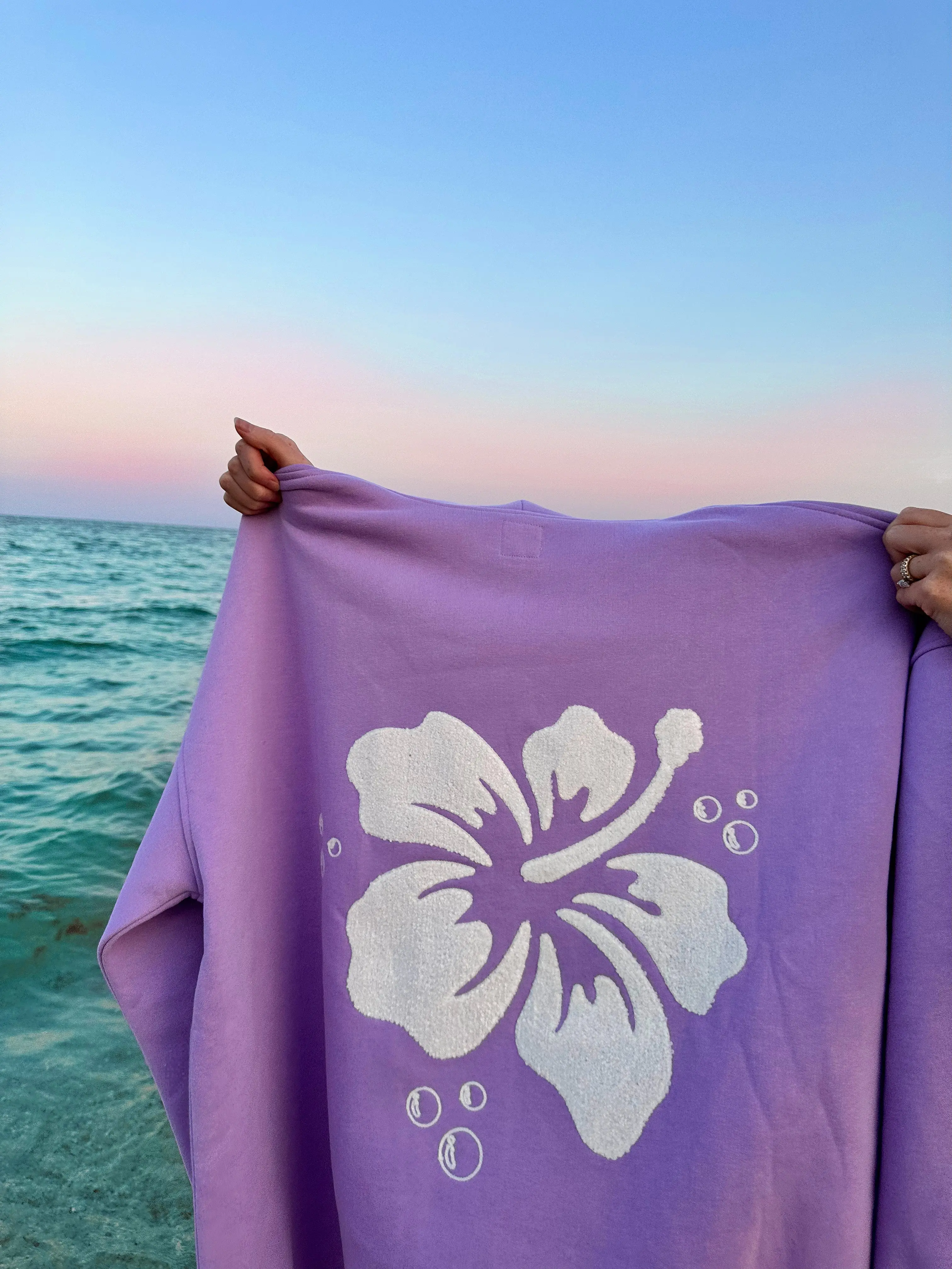Hibiscus Flower Towel Embroider Hoodie - Image 8
